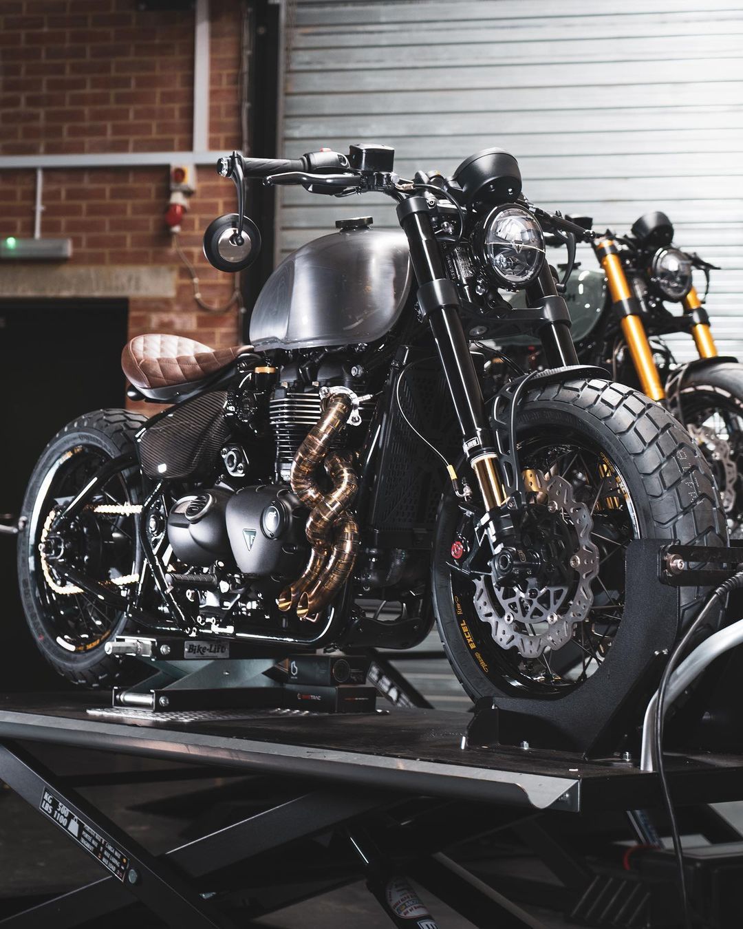 Thornton Hundred Motorcycles on Instagram: Stepping out of line mix & match V4 wide Bobber standing out with it. Triumph bobber custom, Motorcycle, Bobber