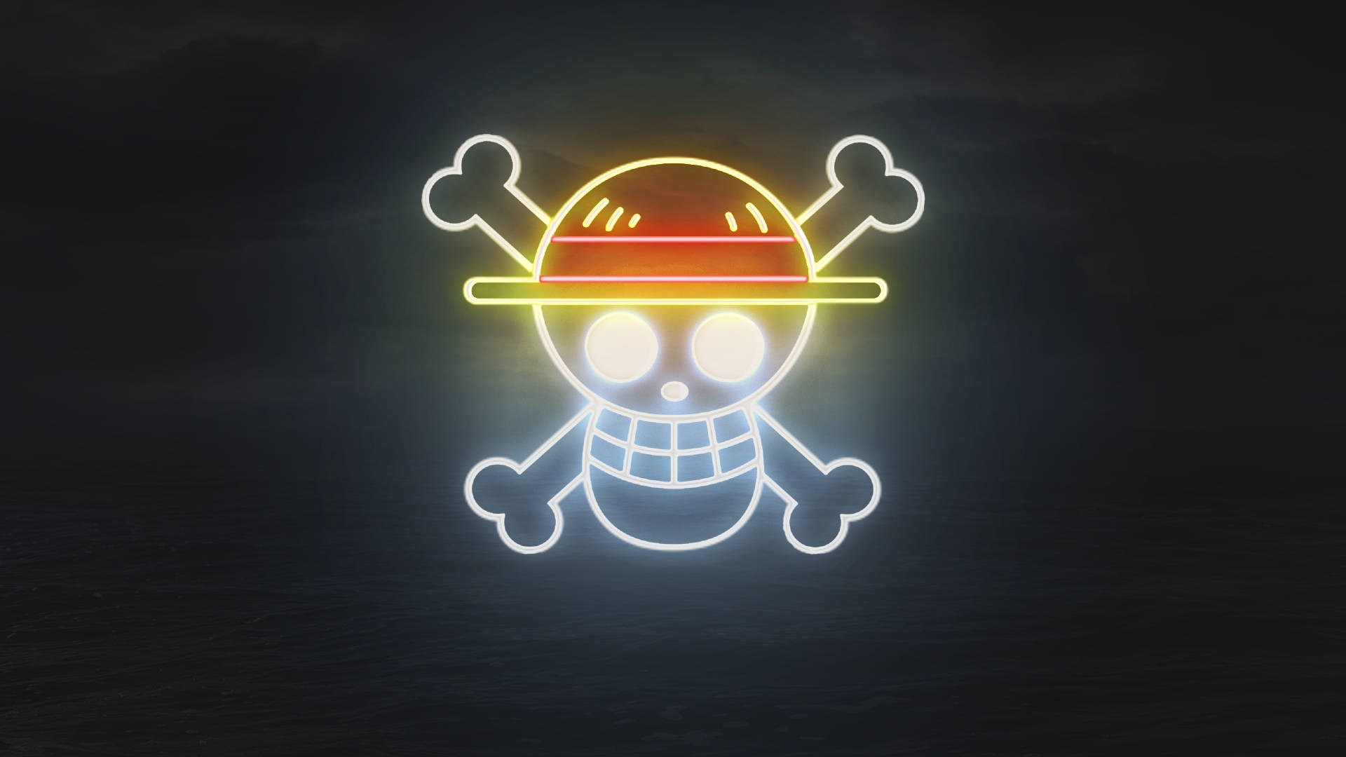 Download One Piece 4k Neon Light Logo Wallpaper