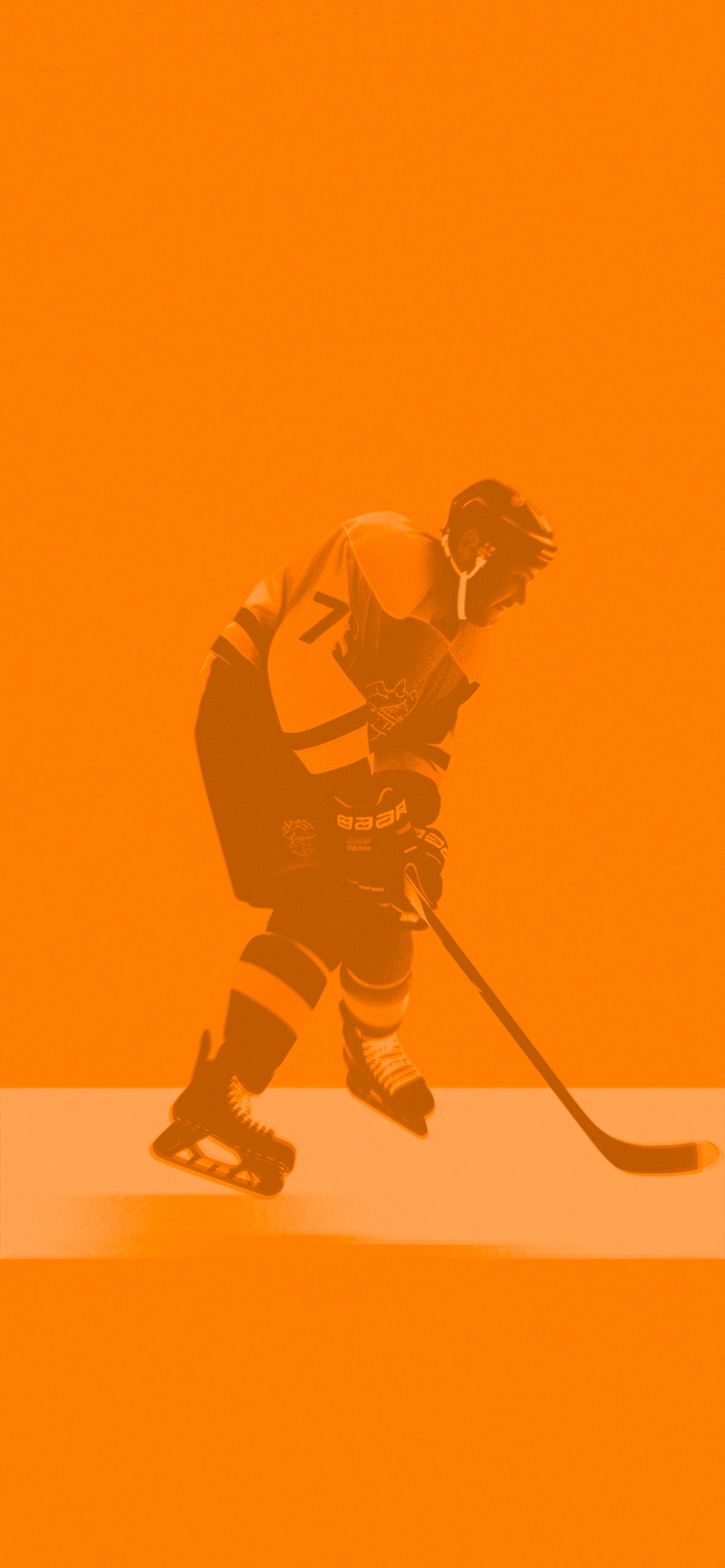 Hockey Player Orange Wallpaper Wallpaper for iPhone