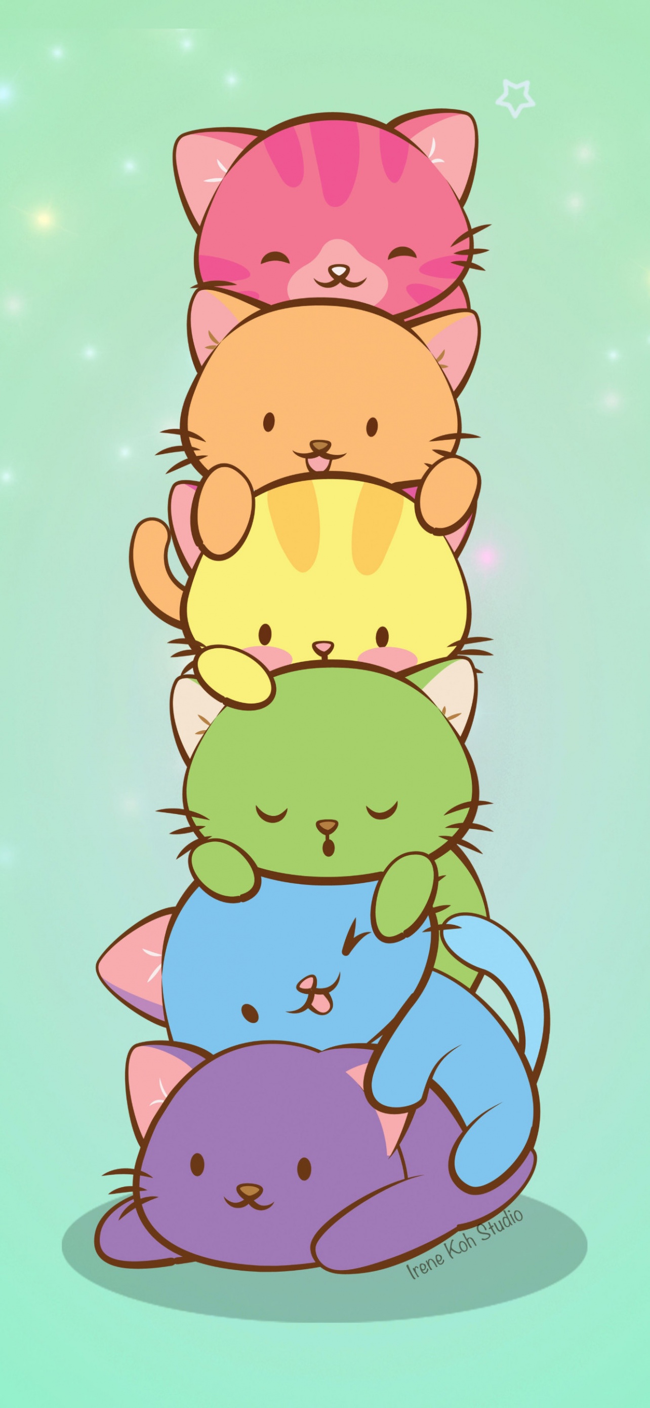 Cat pile Wallpaper 4K, Cute Kittens, Kawaii cats