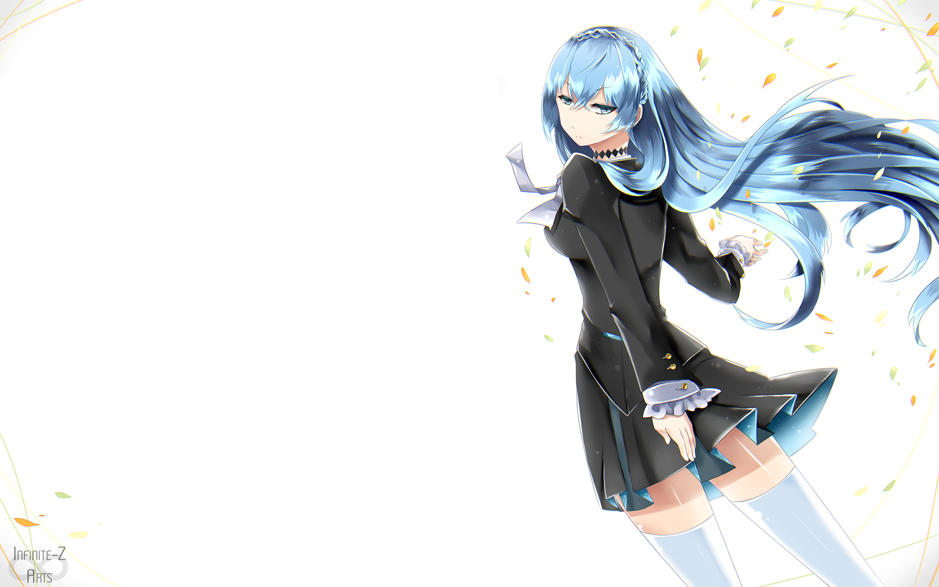 Wallpaper, illustration, anime girls, cartoon, thigh highs, Sonozaki Noriko, Kiznaiver, sketch, mangaka 1920x1200