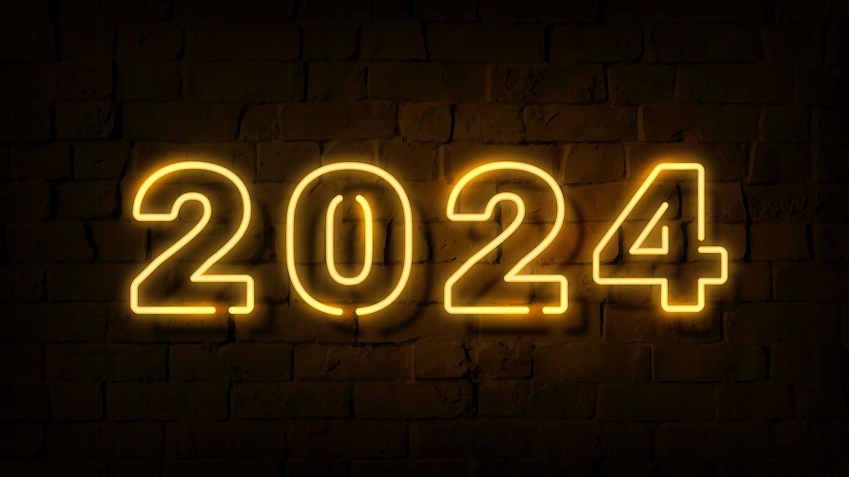 2024 gold neon HD wallpaper