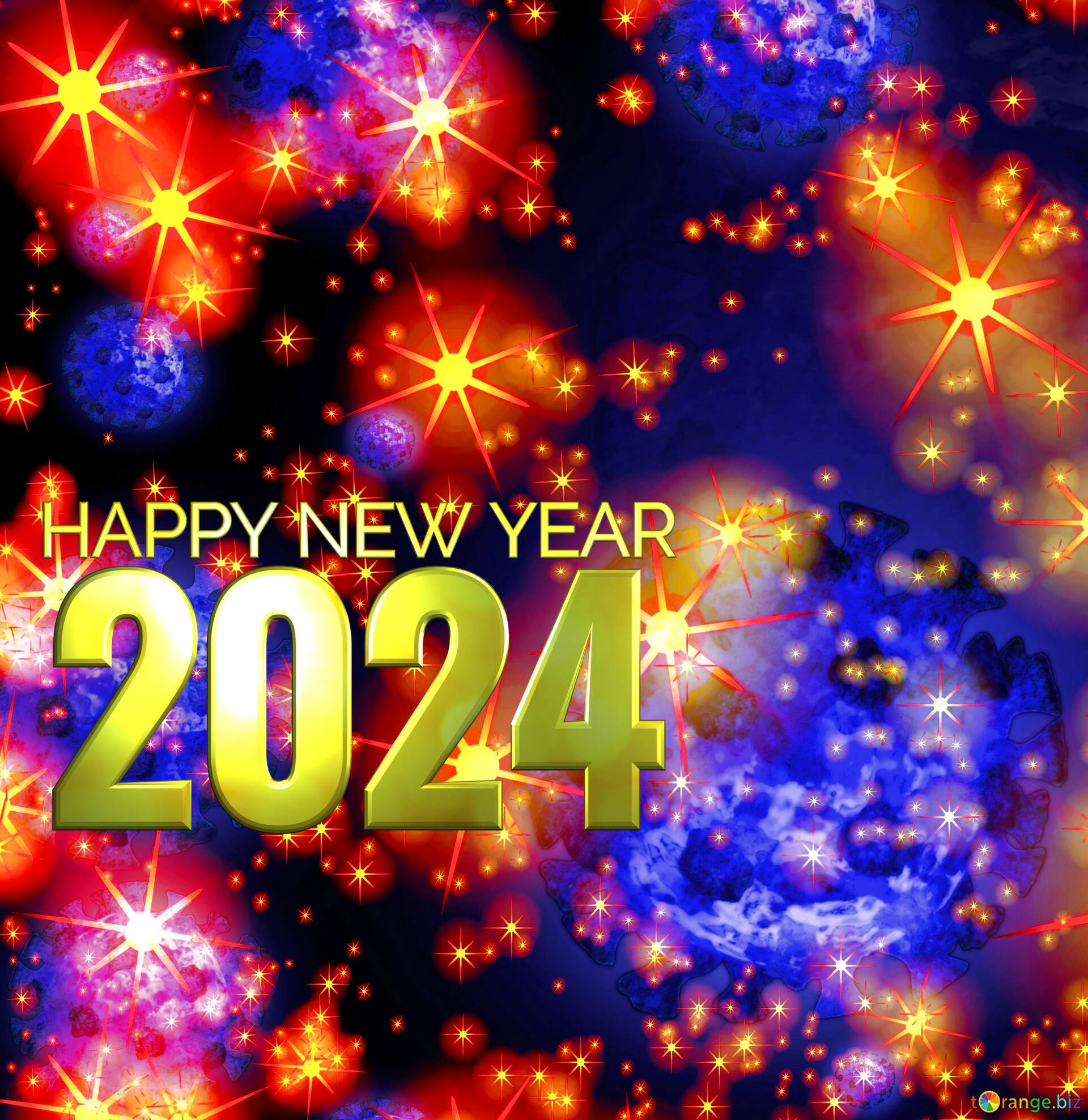 Covid 19 Happy New Year 2024 background №221395