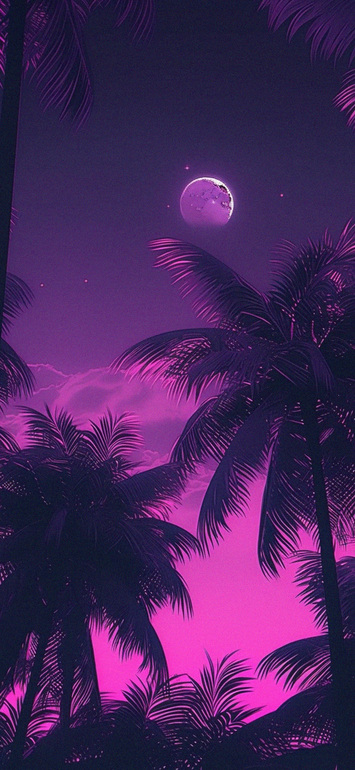 Palms & Moon Purple Aesthetic Wallpaper Purple Wallpaper Phone
