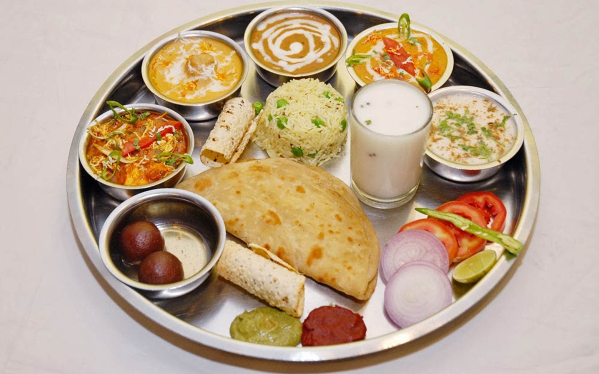 Punjabi Thali Indian Food Wallpaper