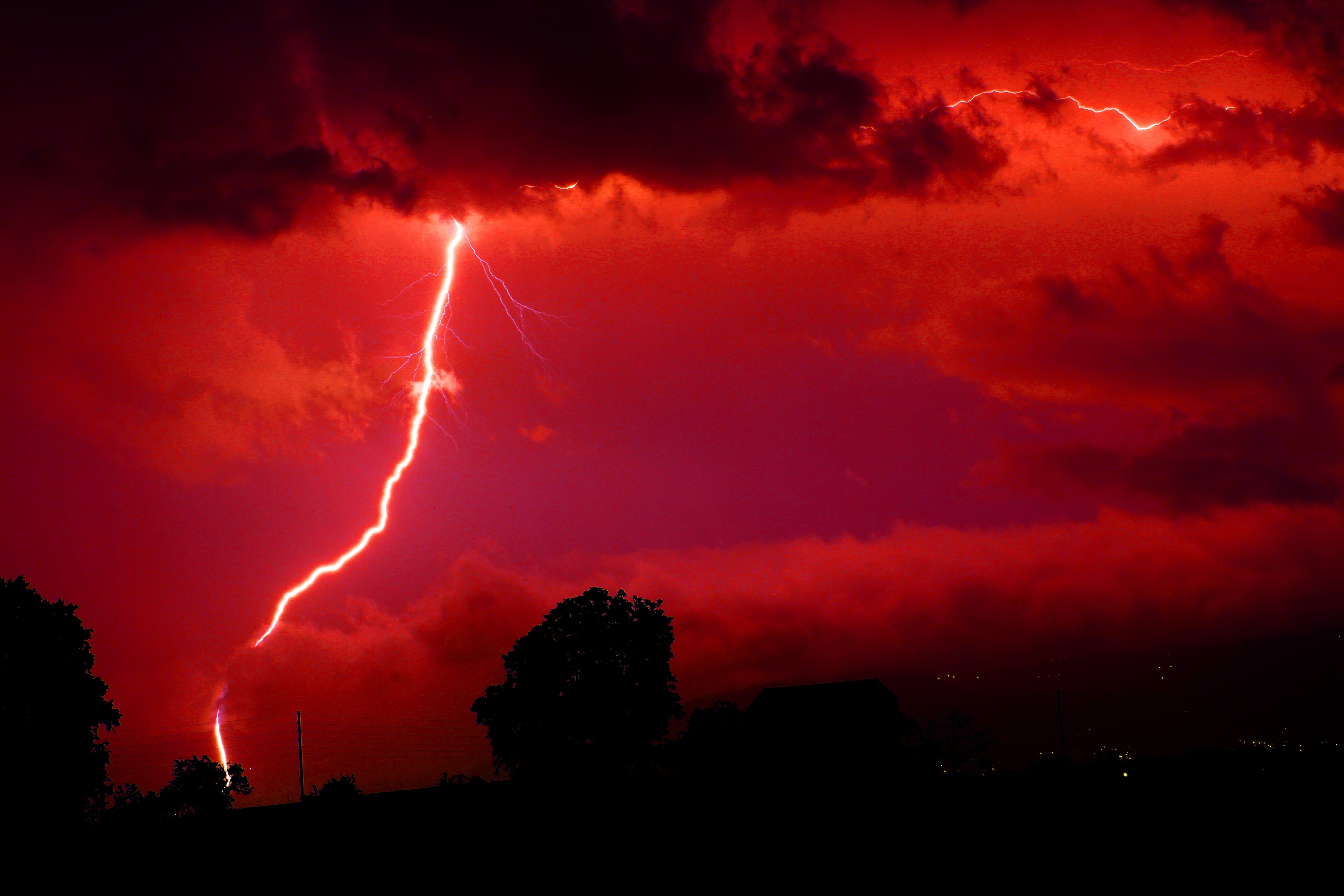 Free download HD wallpaper lightning strike flash red energy current [5184x3456] for your Desktop, Mobile & Tablet. Explore Red Storm Wallpaper. Storm Clouds Wallpaper, Storm Wallpaper, Storm Cloud Wallpaper