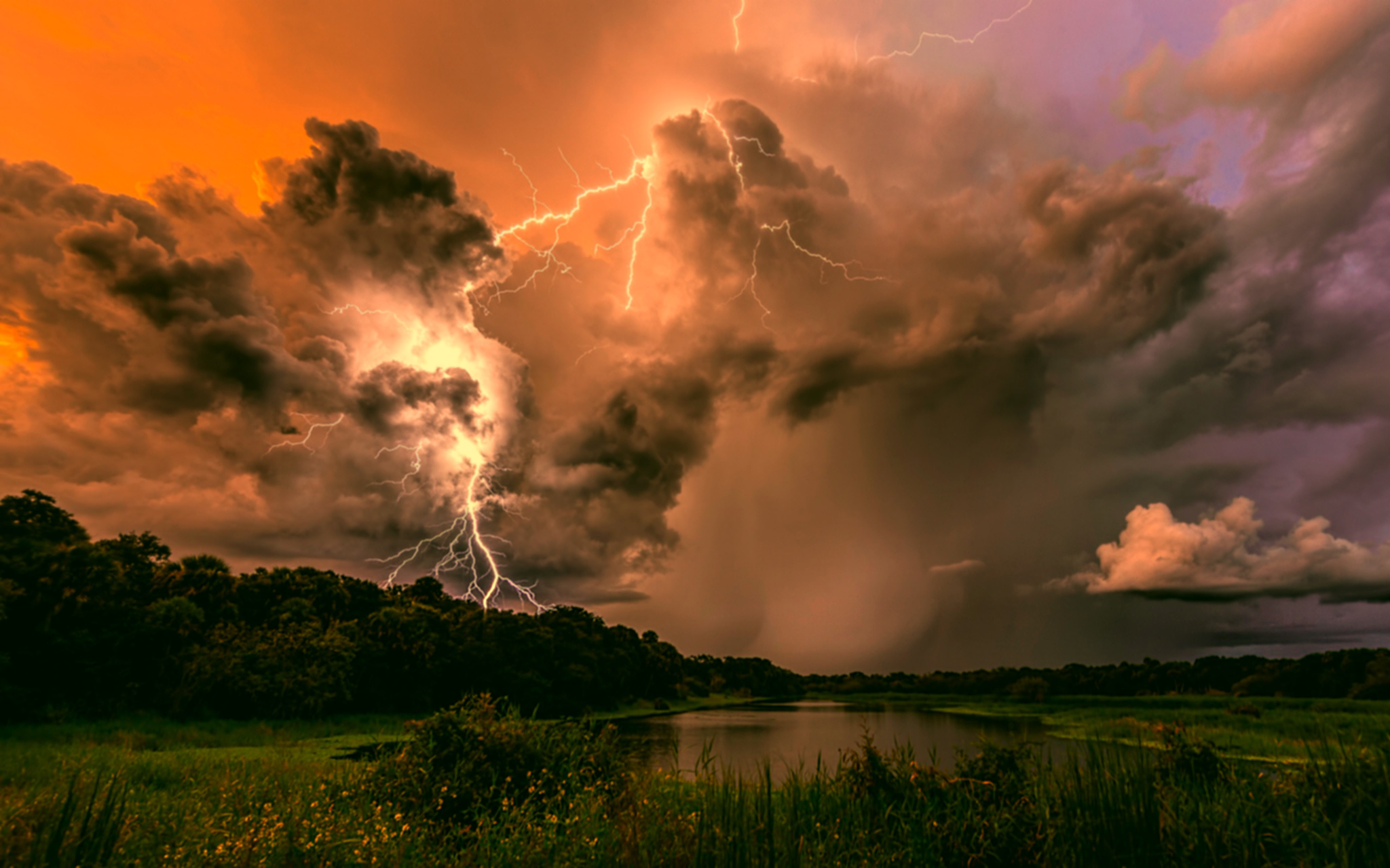 Wallpaper. Nature. photo. picture. the storm, lightning, clouds, landscape