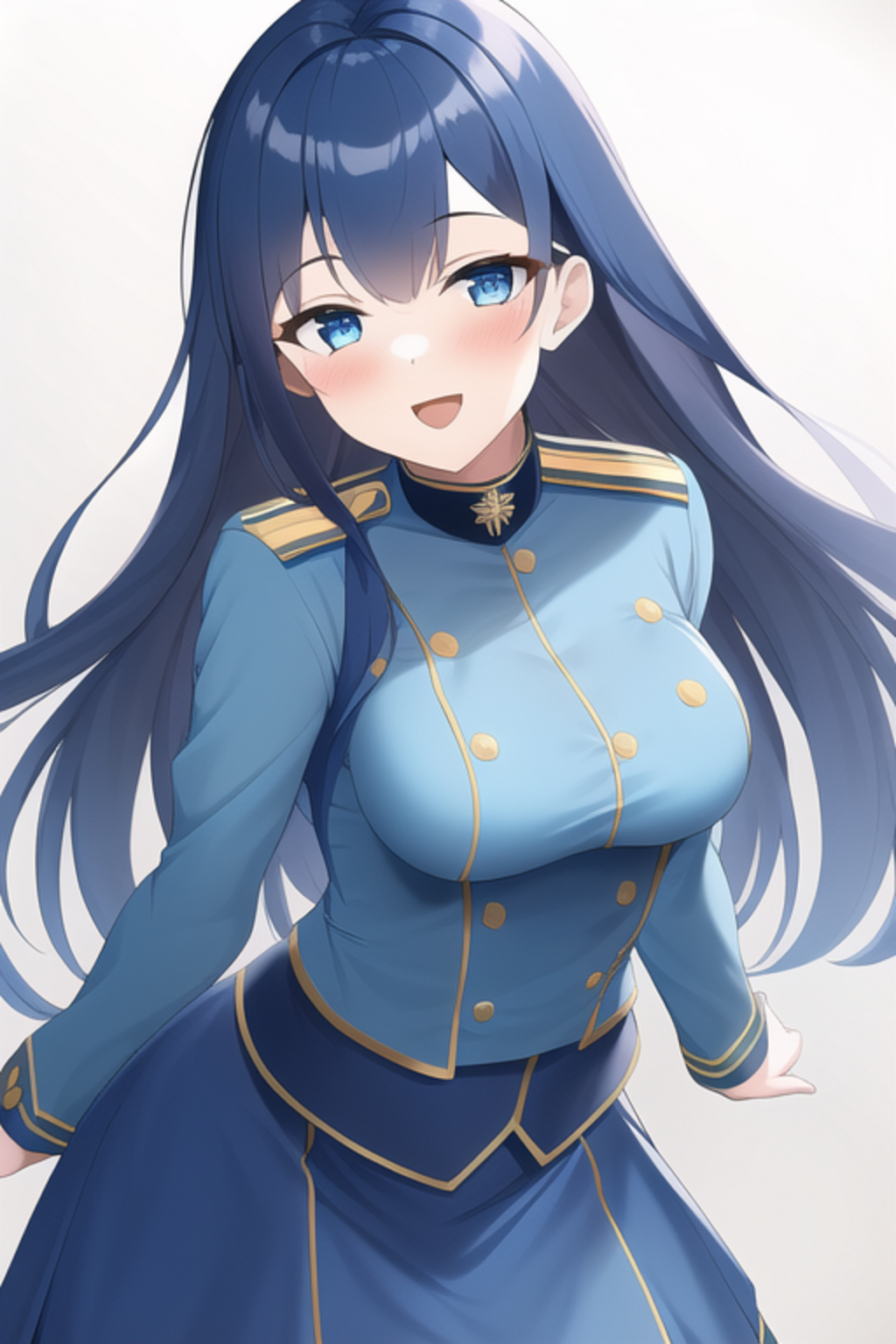 Anime Anime Girls Novel Ai Ai Art Original Characters Military Uniform Long Hair Solo Artwork Digita Wallpaper:1024x1536