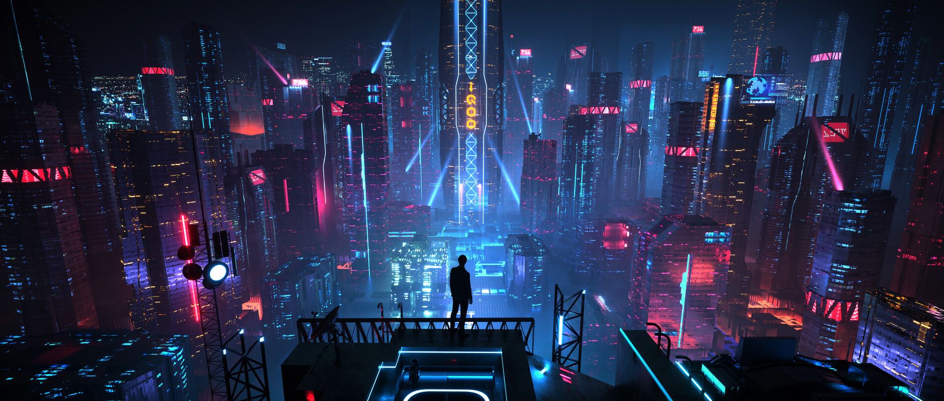 Cyberpunk City Desktop Wallpaper