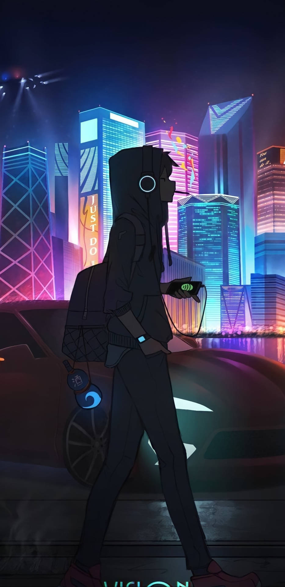 Anime Boy In Cyberpunk World Wallpaper,HD Anime Wallpapers,4k Wallpapers ,Images,Backgrounds,Photos and Pictures