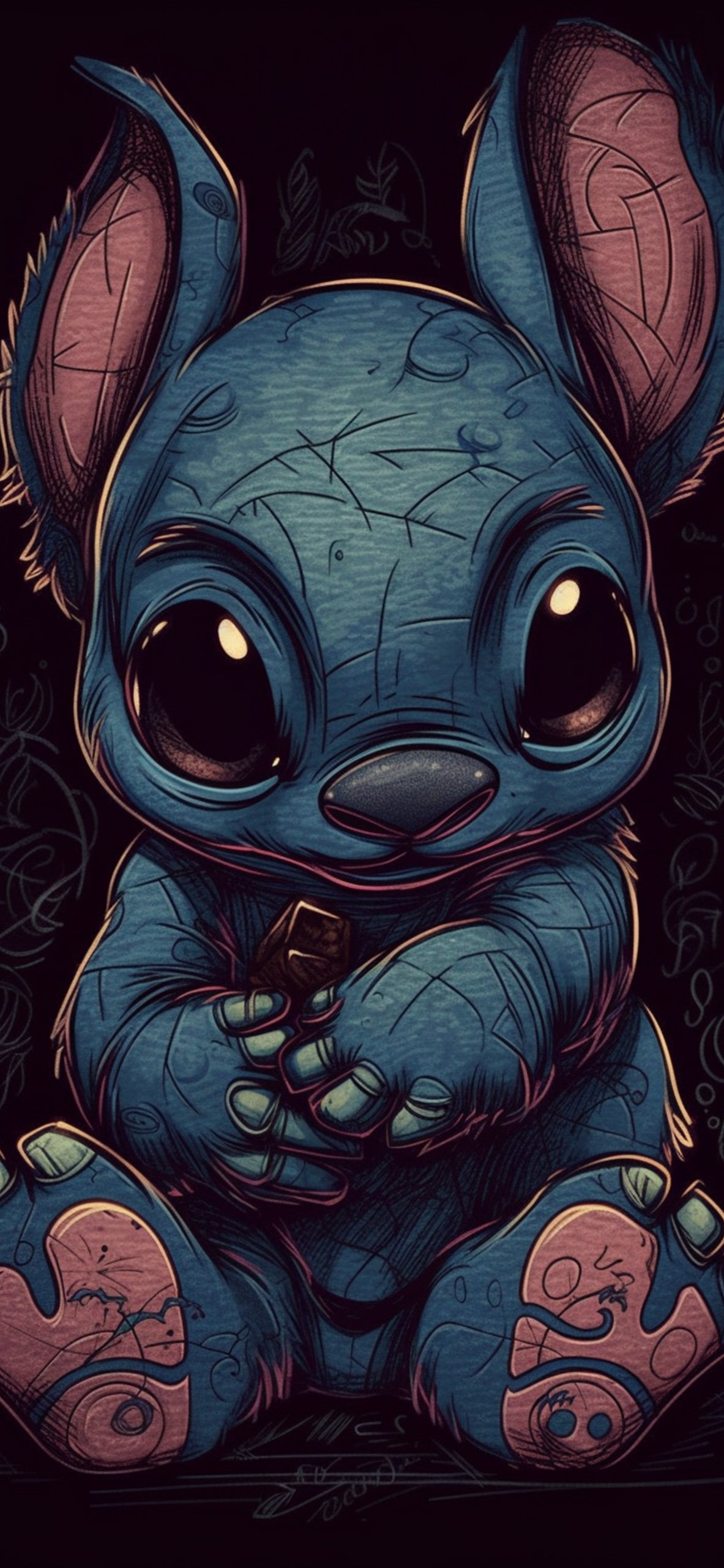 Stitch Dark Aesthetic Wallpaper