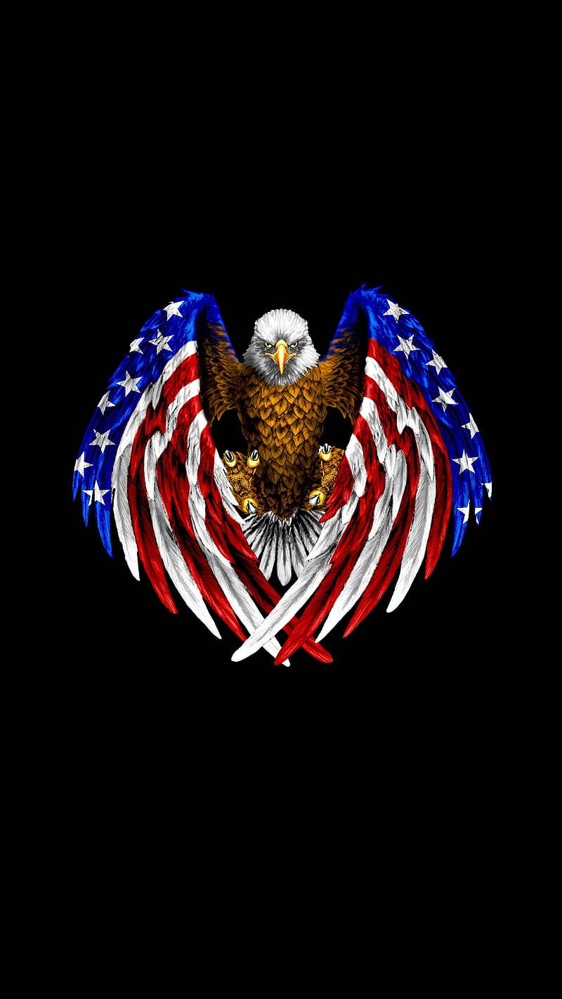 Download USA Flag On Eagle Wallpaper
