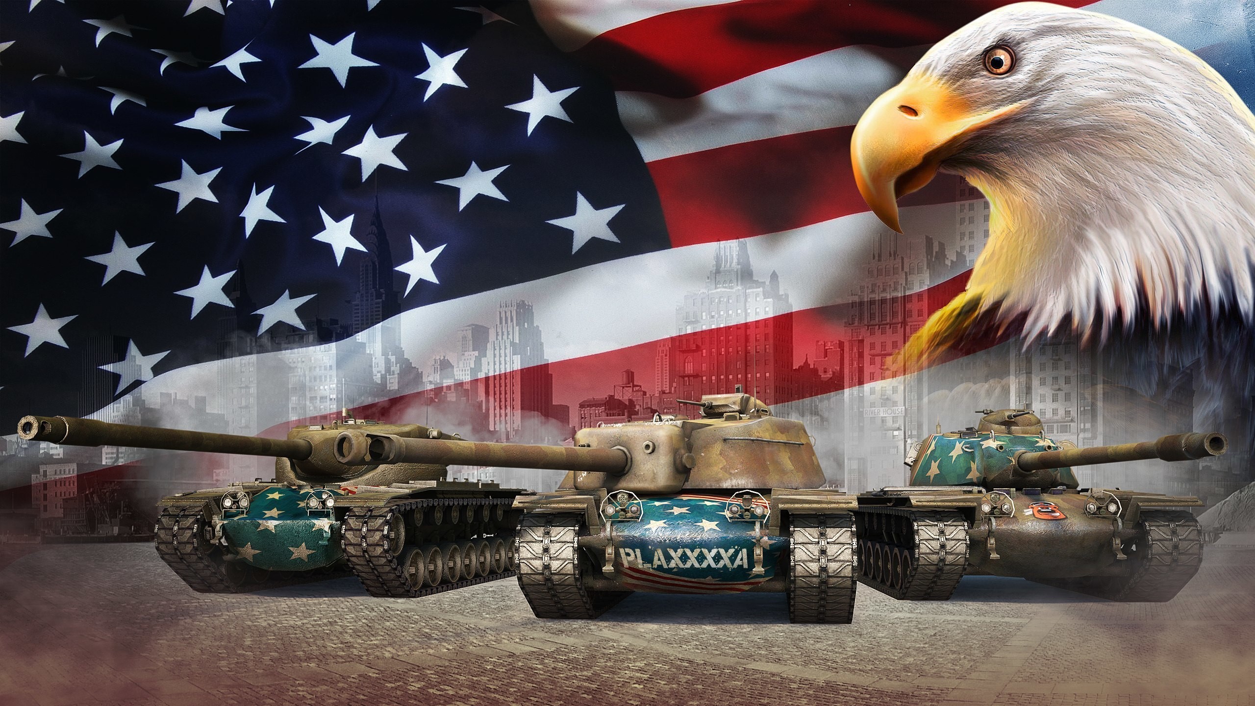 World of Tanks, Tanks, Eagles, USA, Flag Gallery HD Wallpaper