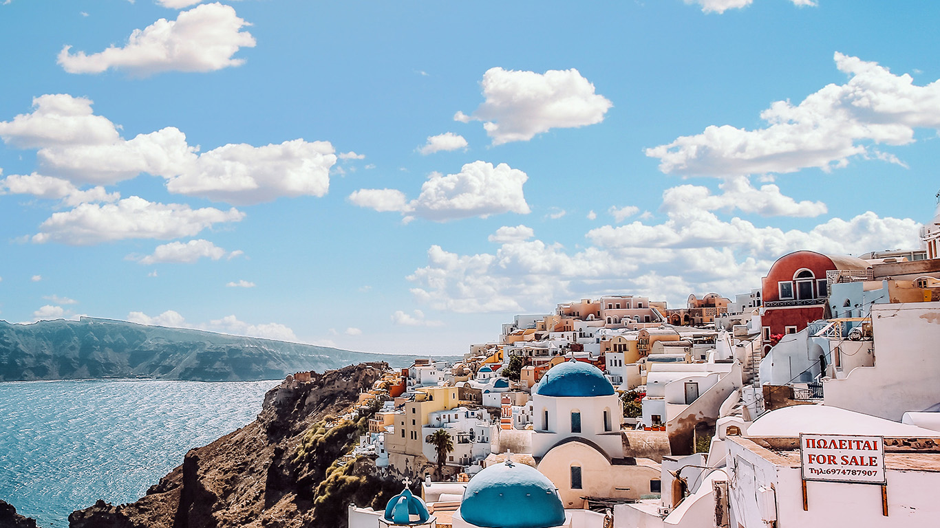wallpaper for desktop, laptop. sky sunny summer greece city nature
