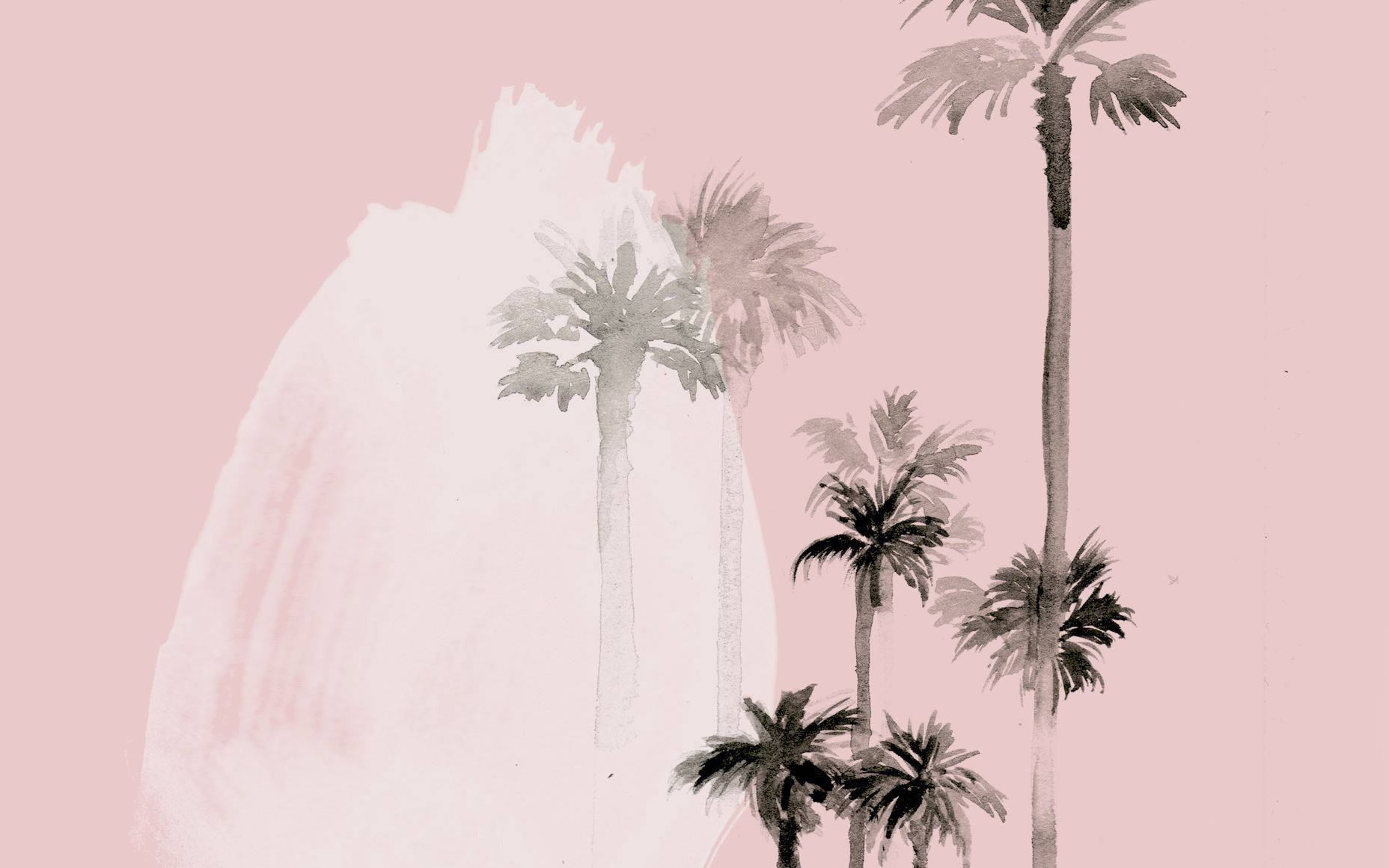 Download Summer Aesthetic Watercolor Palm Trees Wallpaper