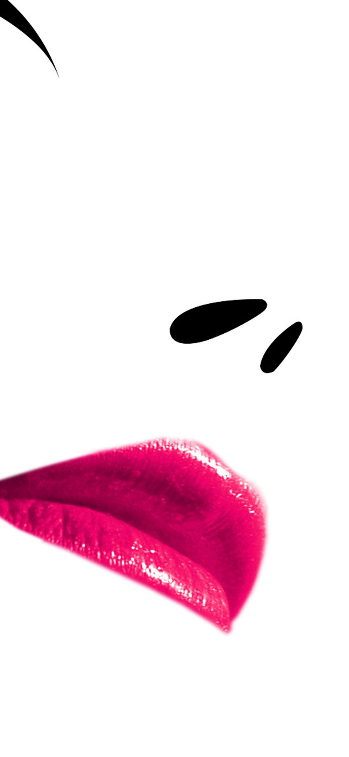 iPhone X wallpaper. lips minimal white face pink girl