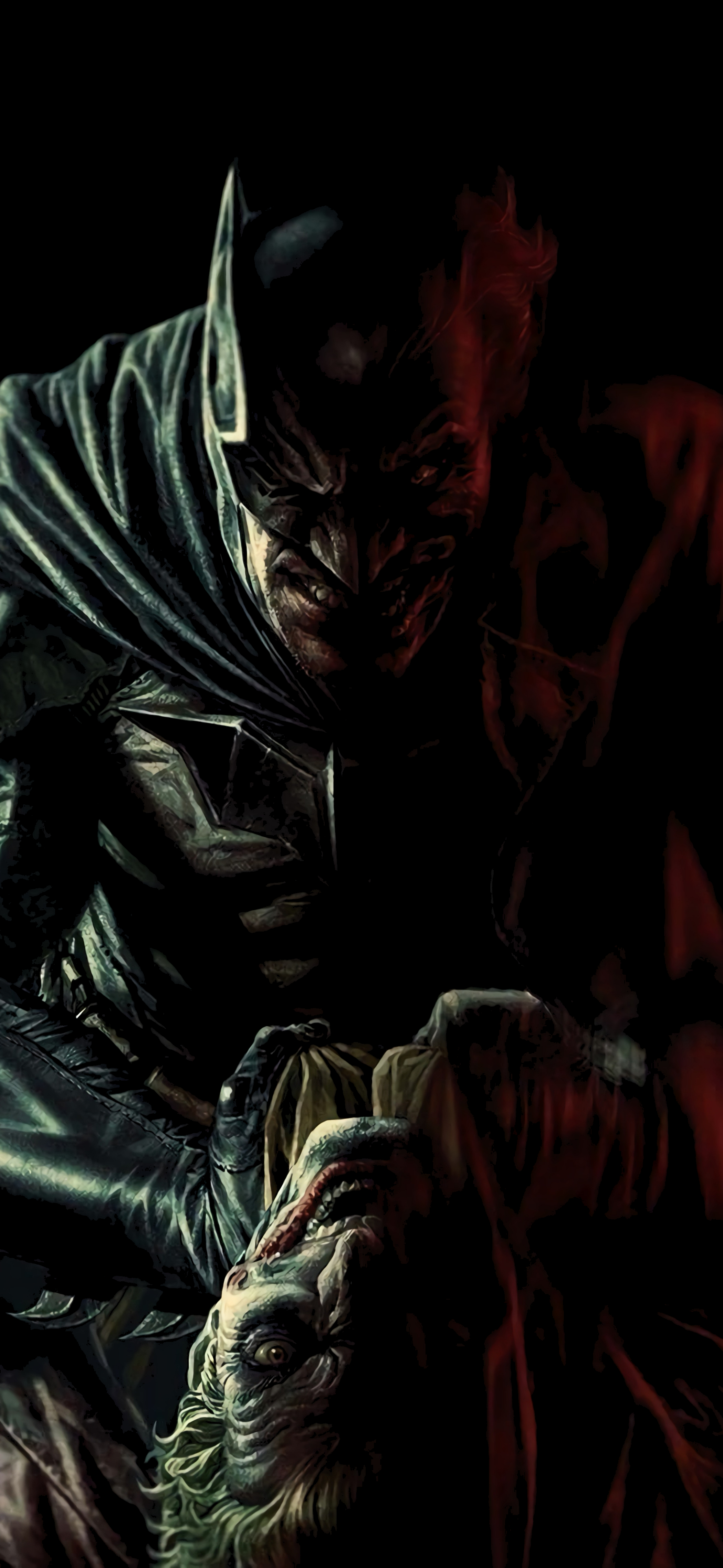 Batman and Joker wallpaper (Lee Bermejo) [2100x4556]