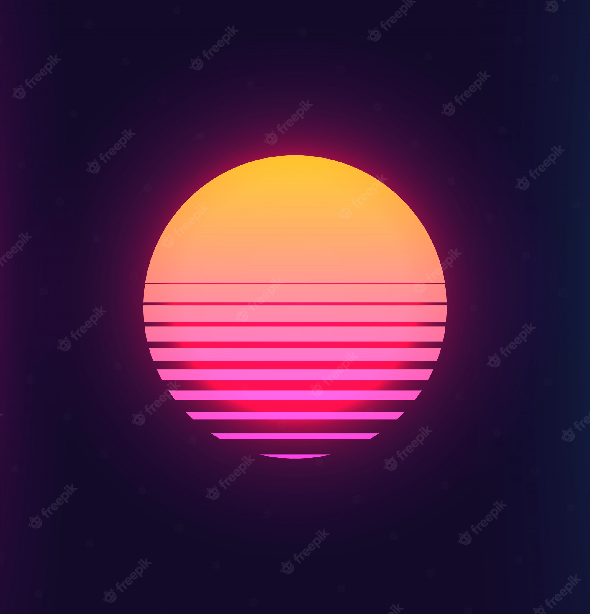 80s Retro Sunset Image