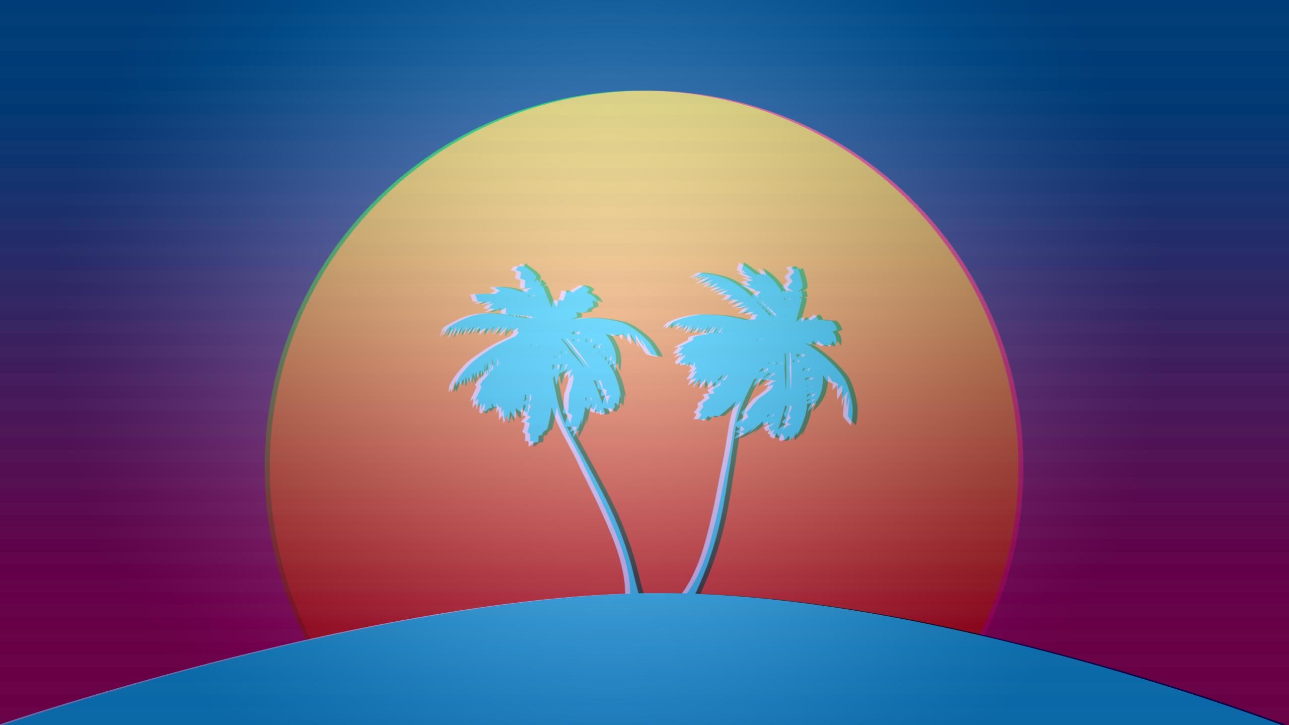 Vaporwave palm trees sunset. Vaporwave, Pixel Art, 80s, Sci Fi. Wallpaper, Wallpaper background and Sci fi