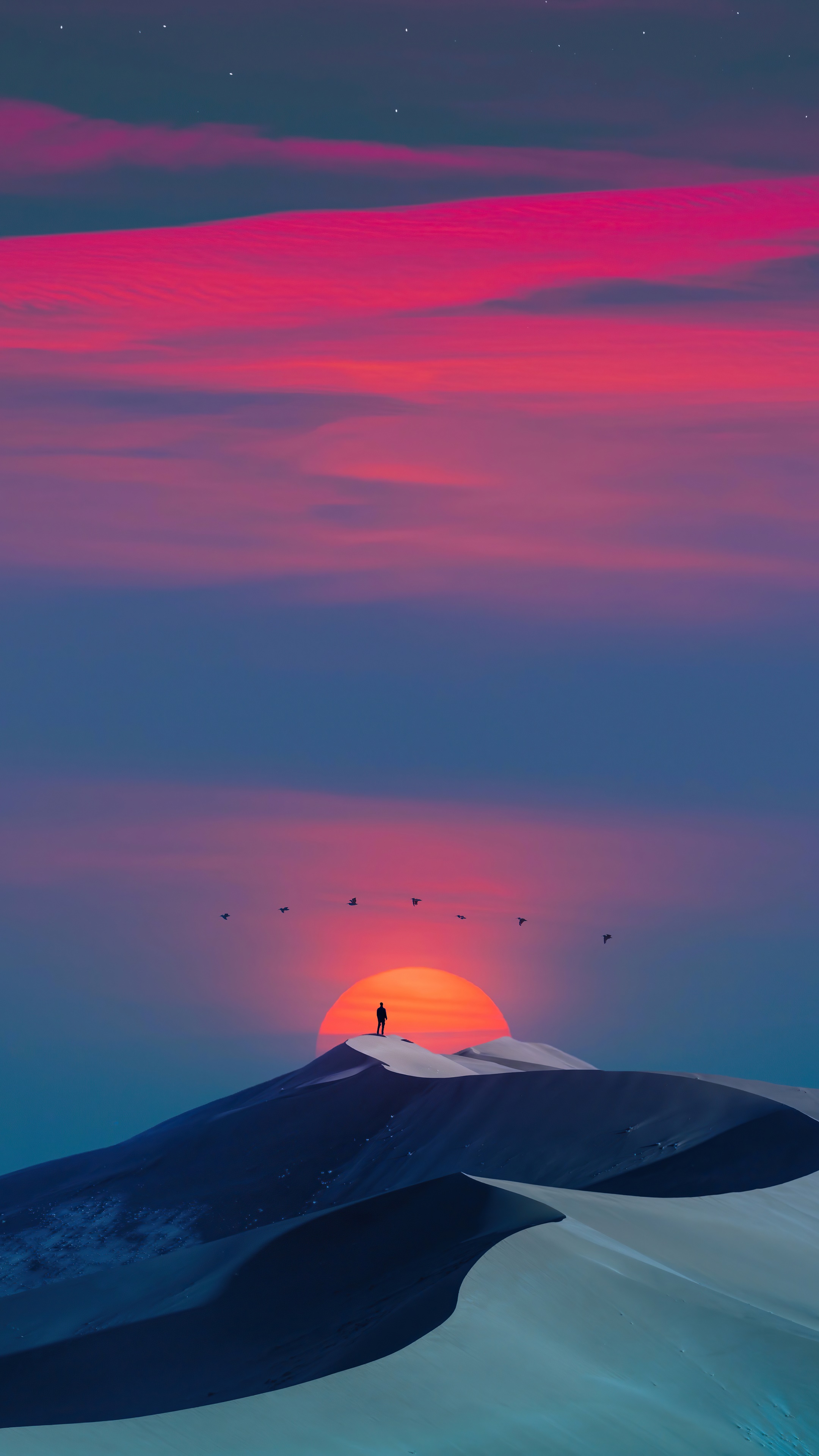 1980s Sunset Outrun 4k Gallery HD Wallpaper