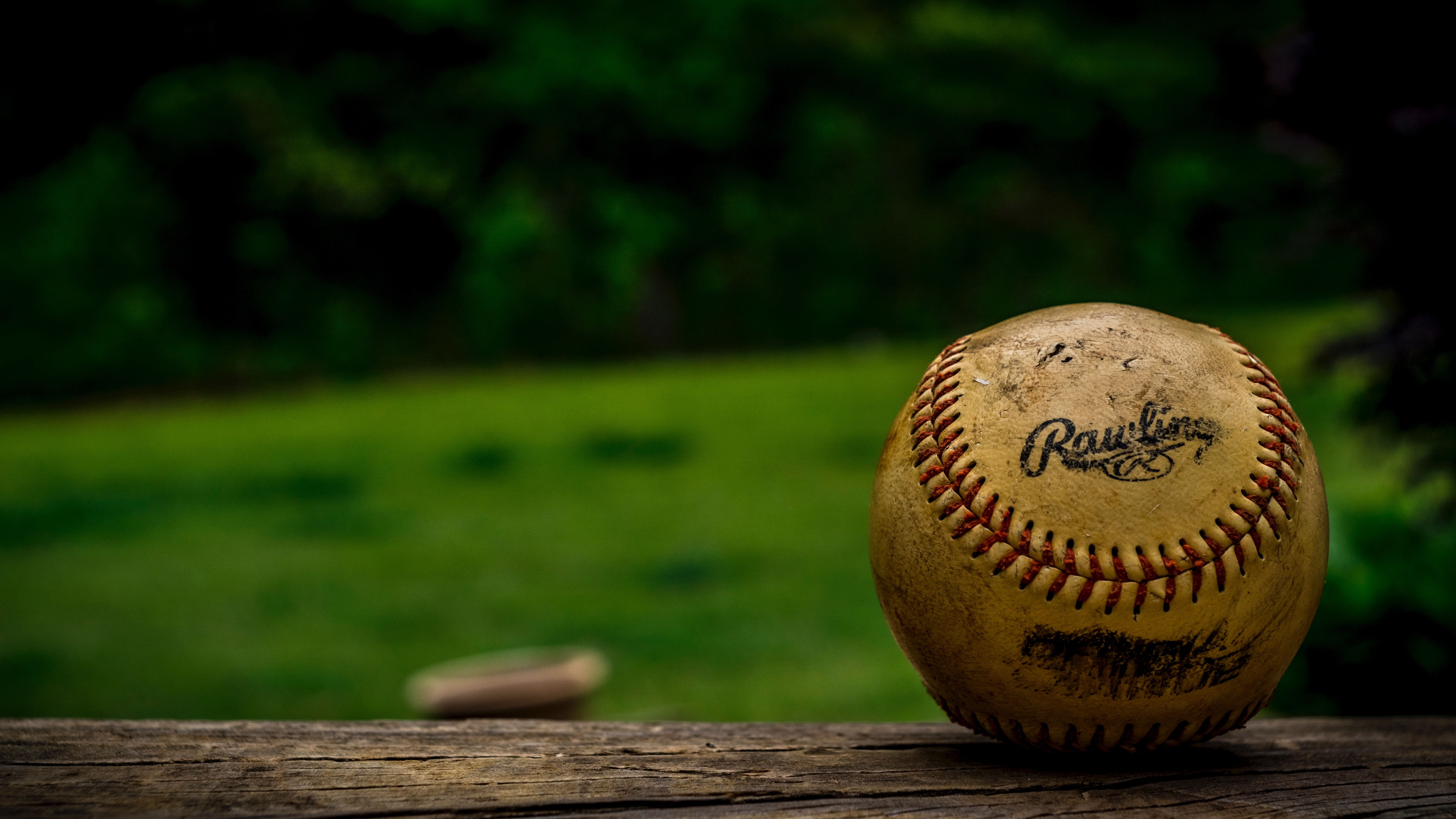 Free Image, baseball bat, vintage base ball, grass, wood, still life photography, graphy, still life, baseball glove, sports equipment 5957x3352
