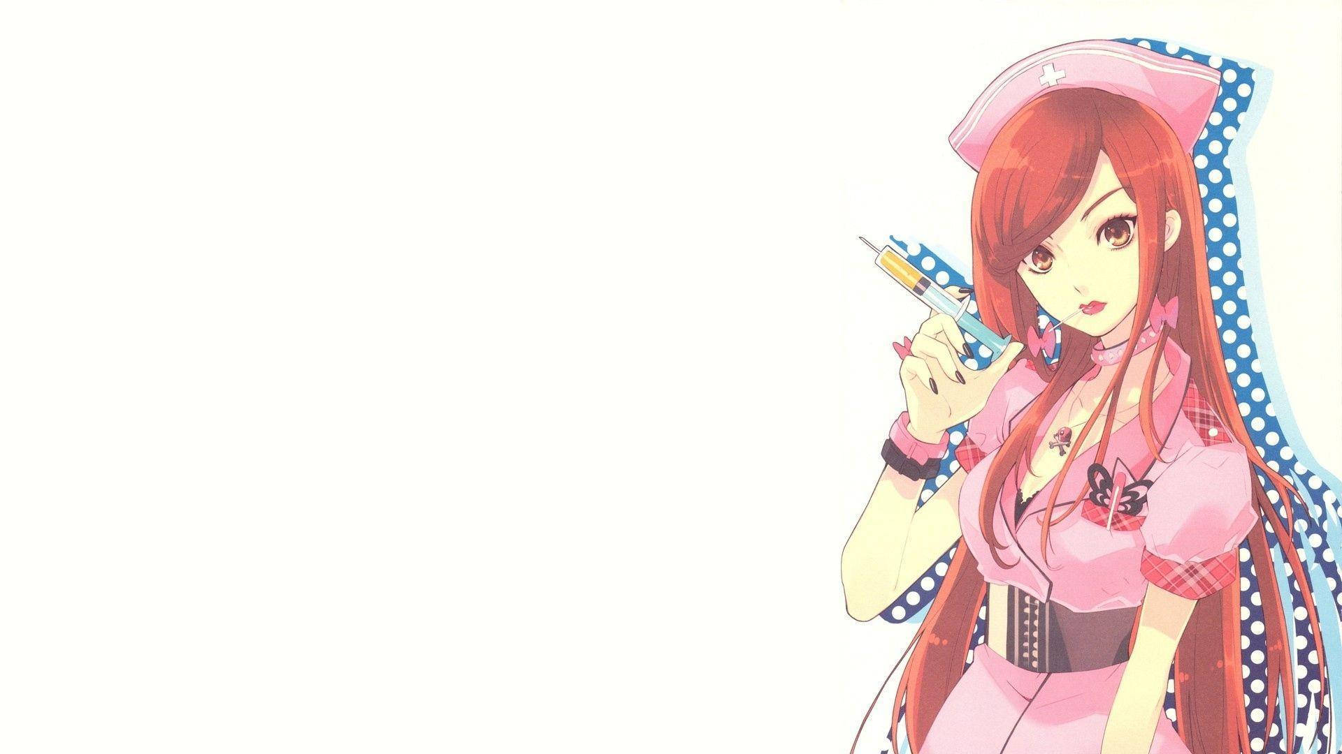 Download Nurse Anime Girl Syringe Wallpaper