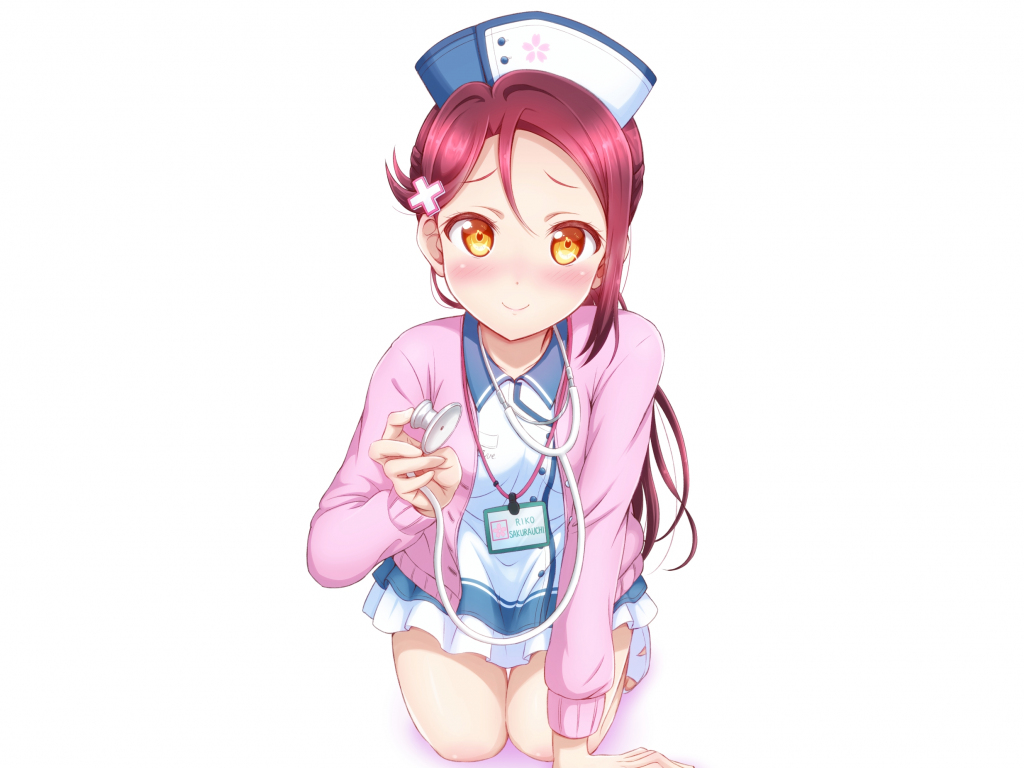 Download 1024x768 Wallpaper Sakurauchi Riko, Love Live!, Anime Girl, Nurse, 1024x768 Standard 4:3, Fullscreen, 1024x768 HD Image, Background, 16240