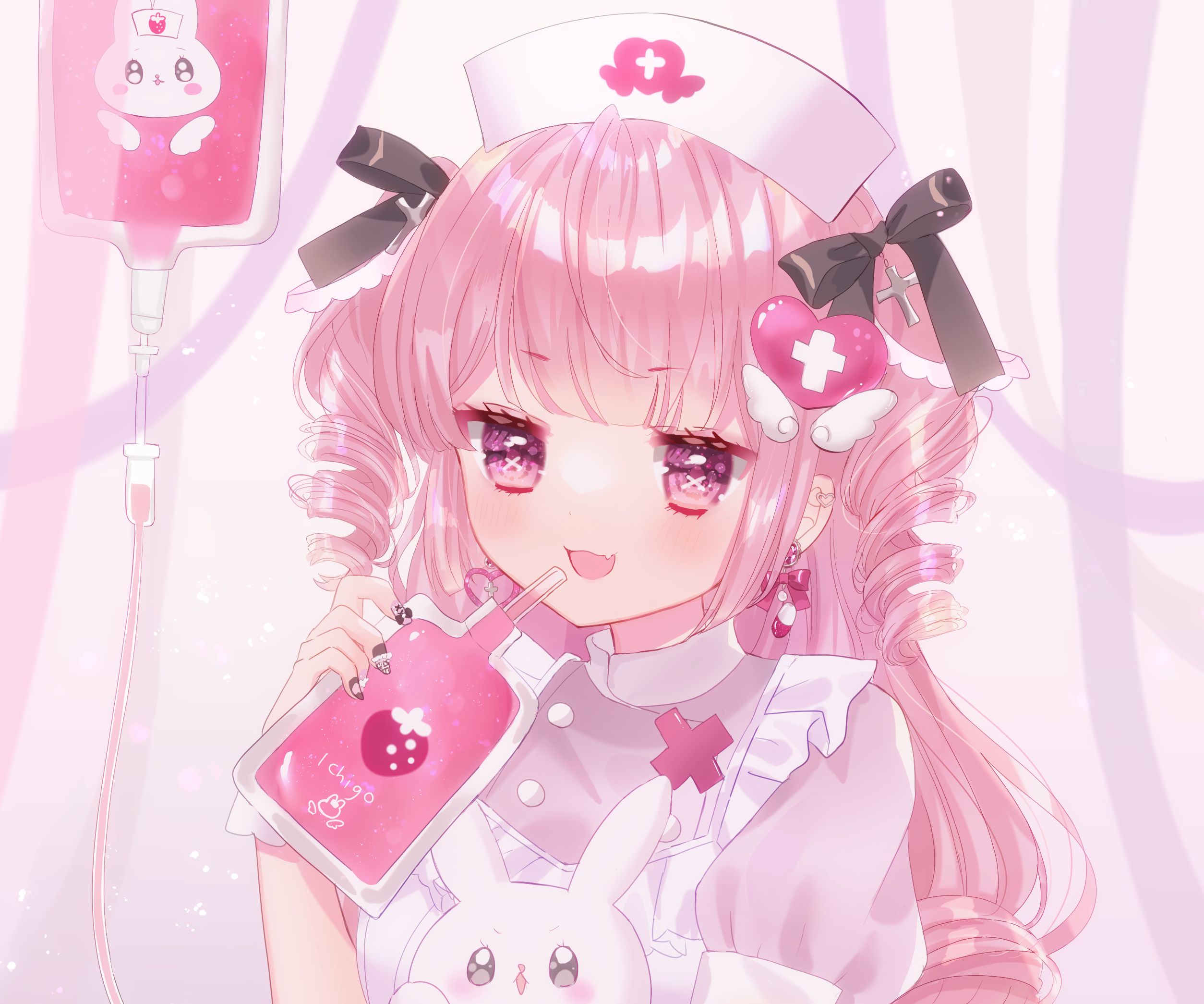 Mobile wallpaper: Anime, Girl, Pink Hair, Nurse, 1057155 download the picture for free