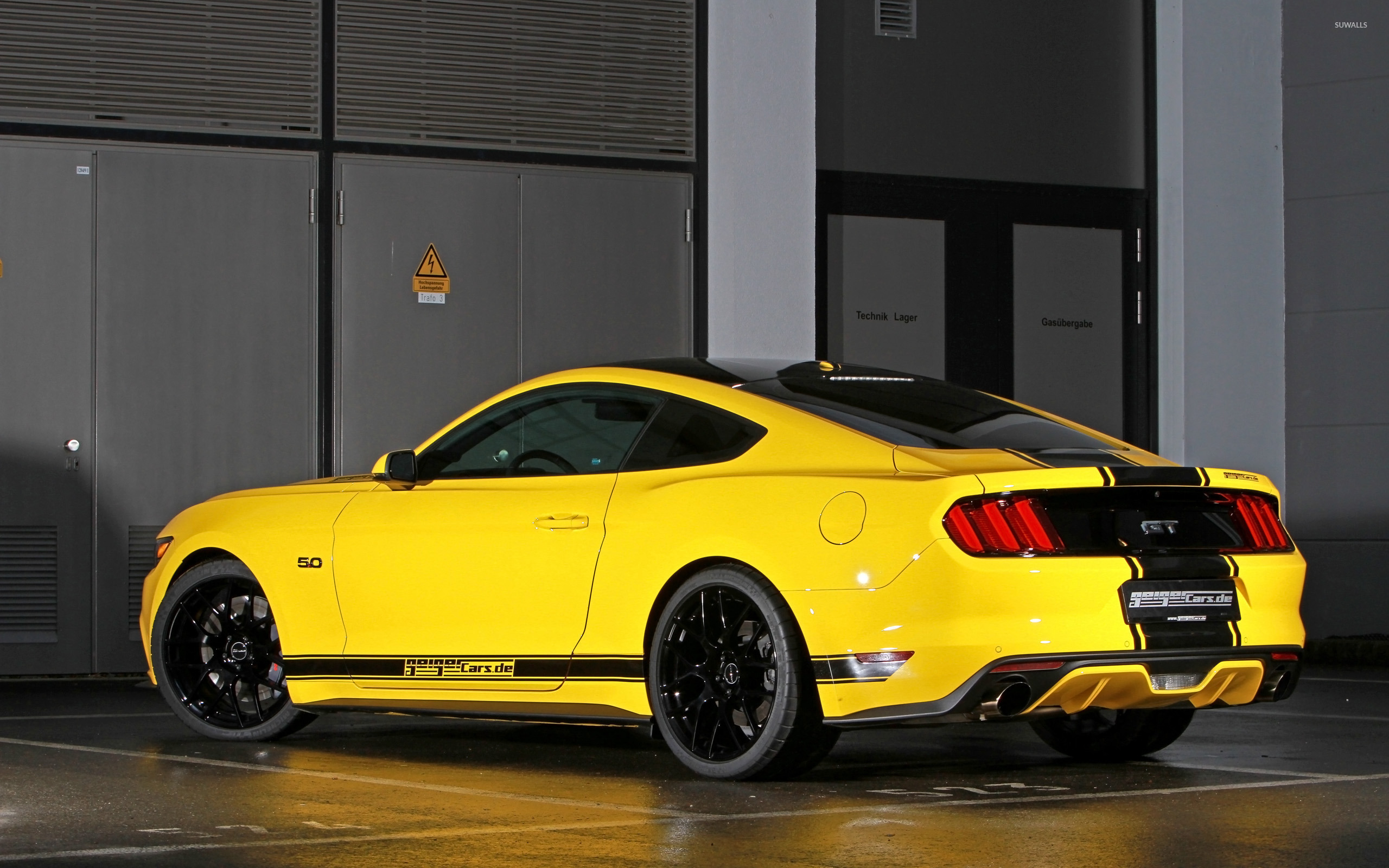 Yellow GeigerCars Ford Mustang GT side view [2] wallpaper wallpaper