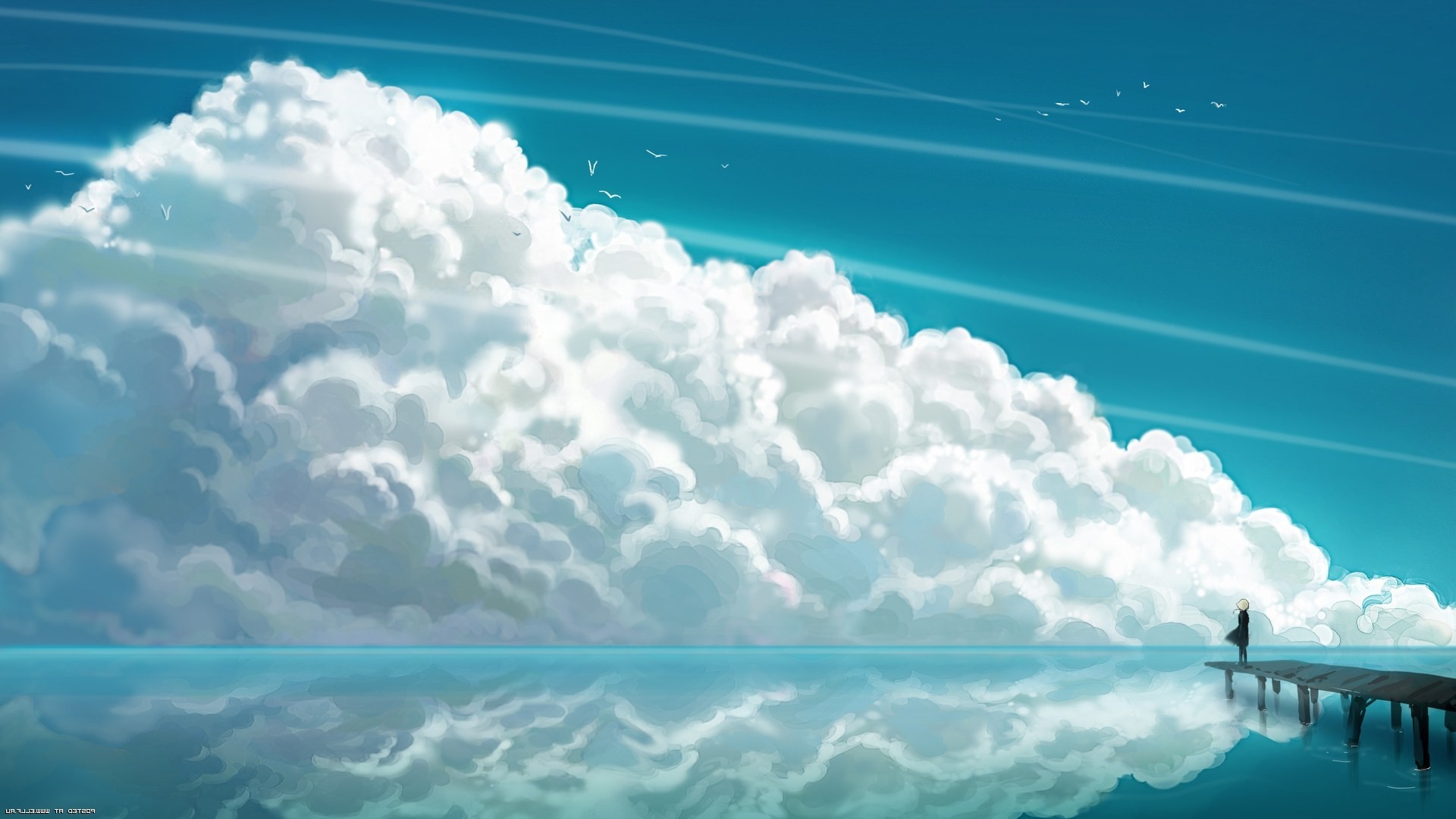 Sea Blue Anime Background Wallpapers - Blue Anime Wallpapers