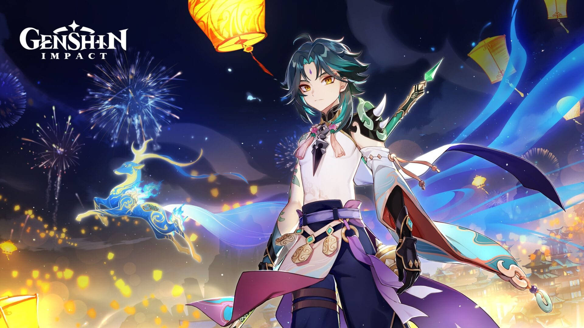 Download Genshin Impact Xiao Lantern Festival Wallpaper