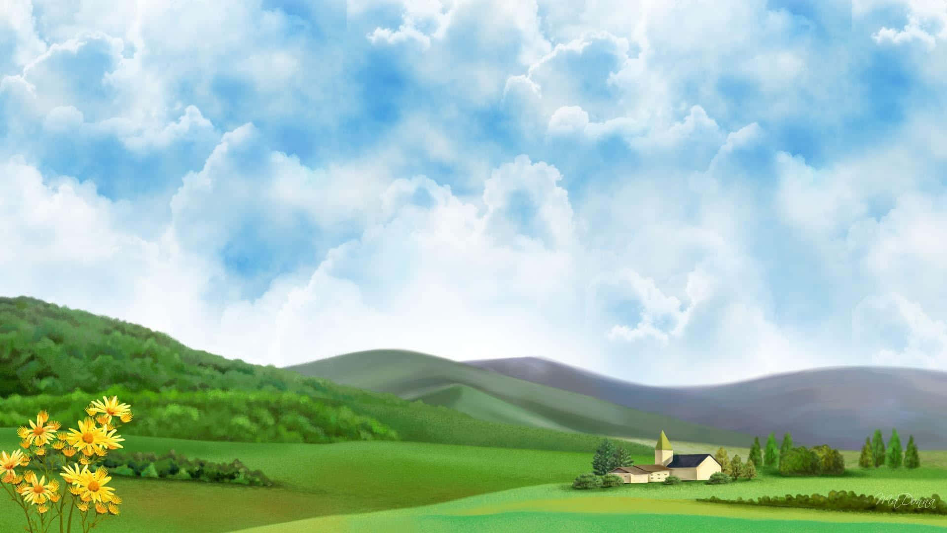 Download Step into the Past with this Modern Farmhouse Desktop Wallpaper