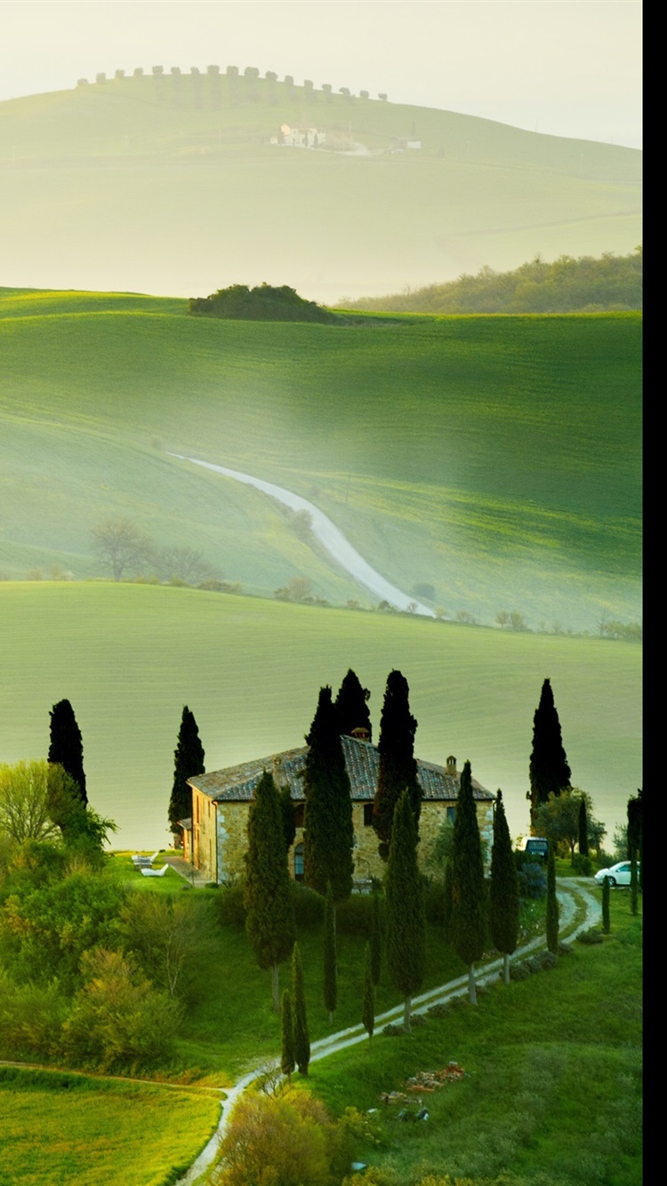 Wallpaper Italy, Tuscany, nature summer, countryside, house, green, beautiful landscape 2560x1600 HD Picture, Image