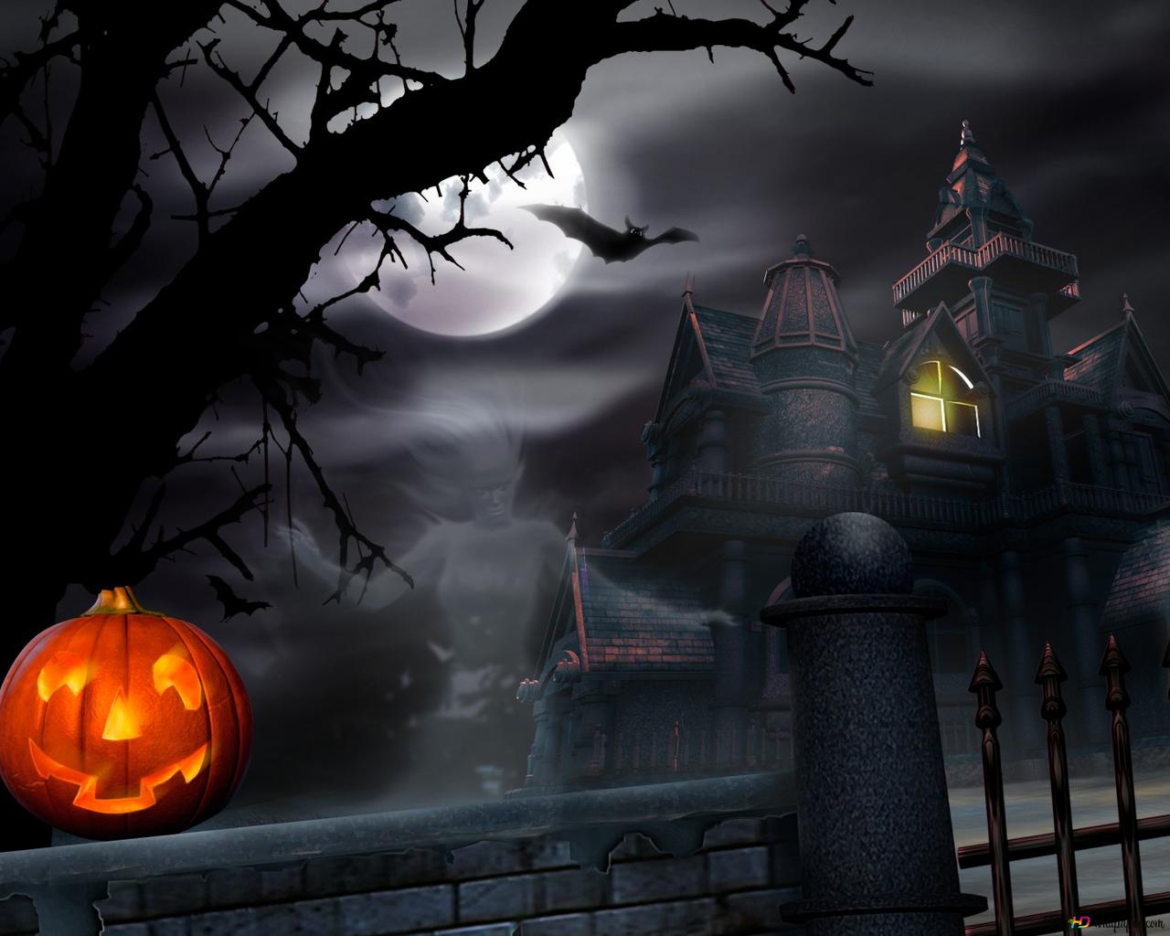 Haunted Halloween House HD wallpaper download