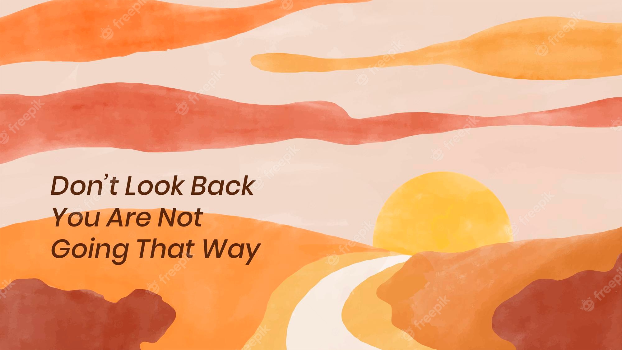 Free Vector. Summer scenery desktop wallpaper vector don't look back you are not going that way