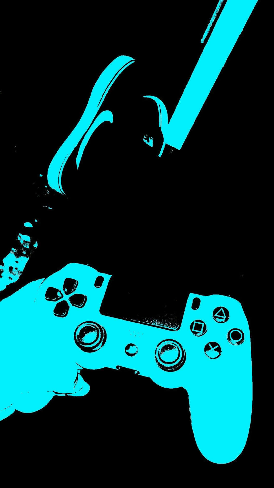 Download Person Holding Cool Ps4 With Neon Blue Controller Wallpaper