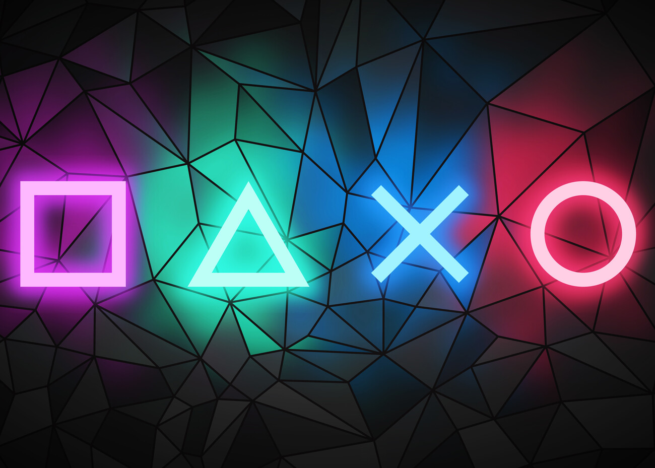 Gaming Controller Button Neon Wall Mural