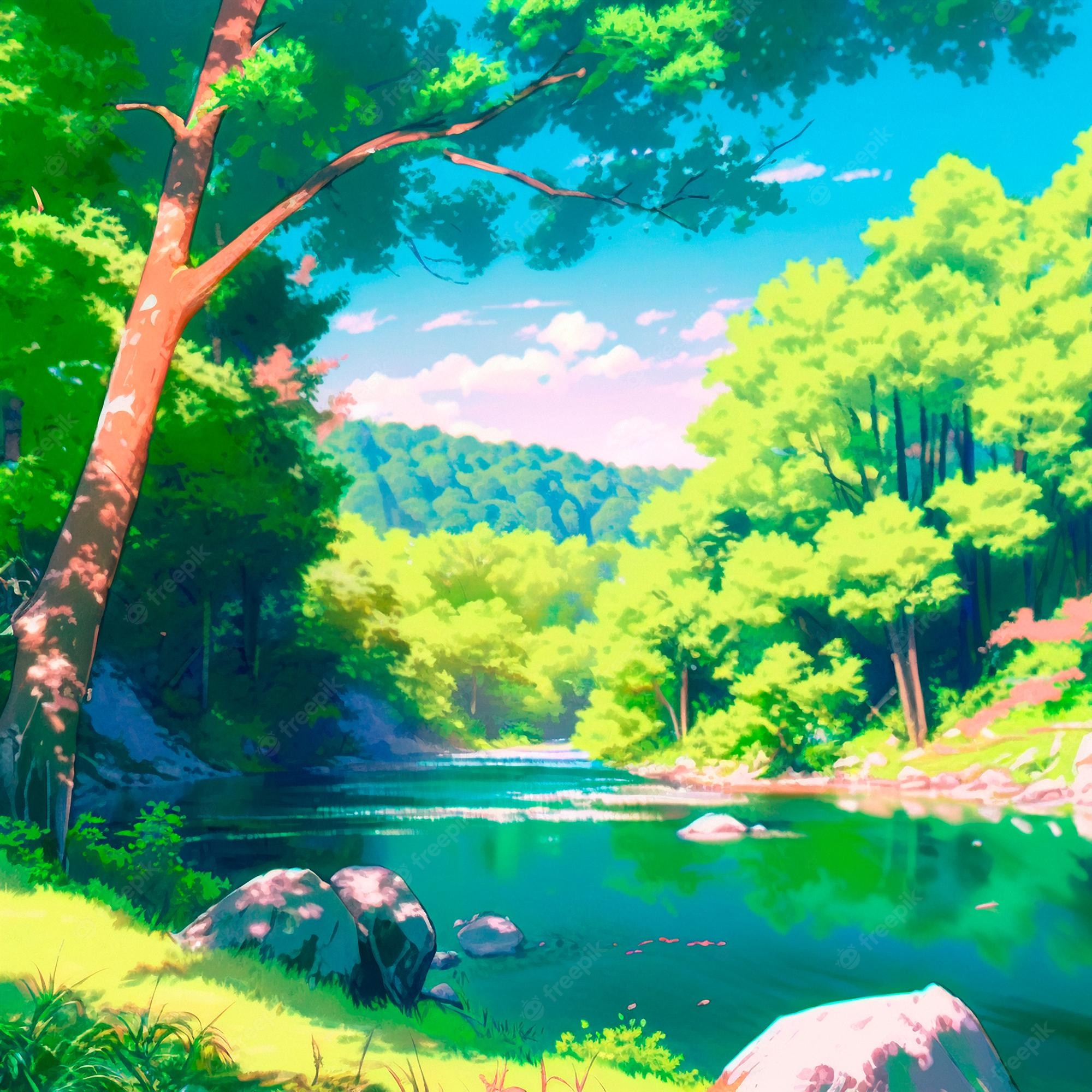 Anime Waterfall, Anime River HD wallpaper | Pxfuel