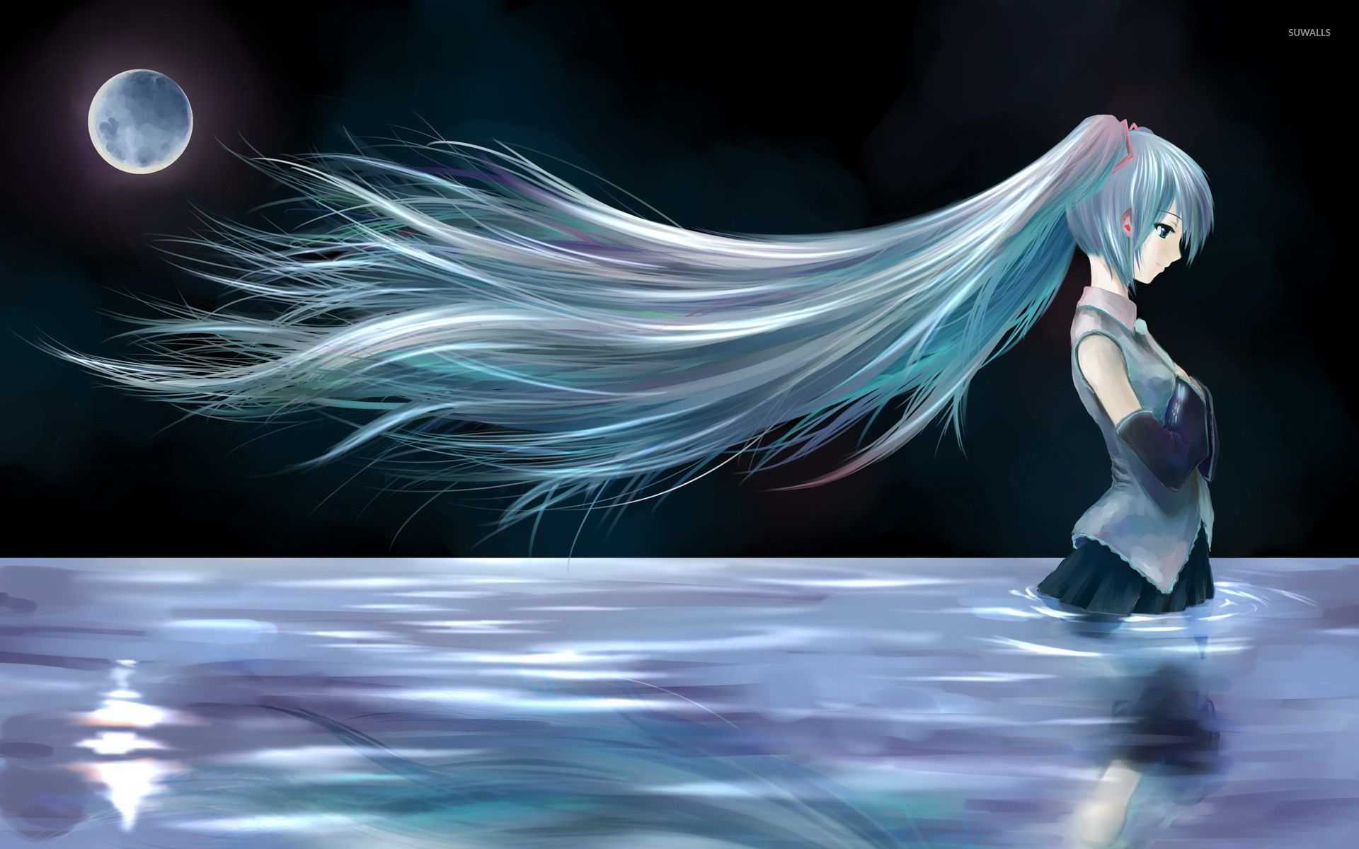 Hatsune Miku in the river wallpaper wallpaper