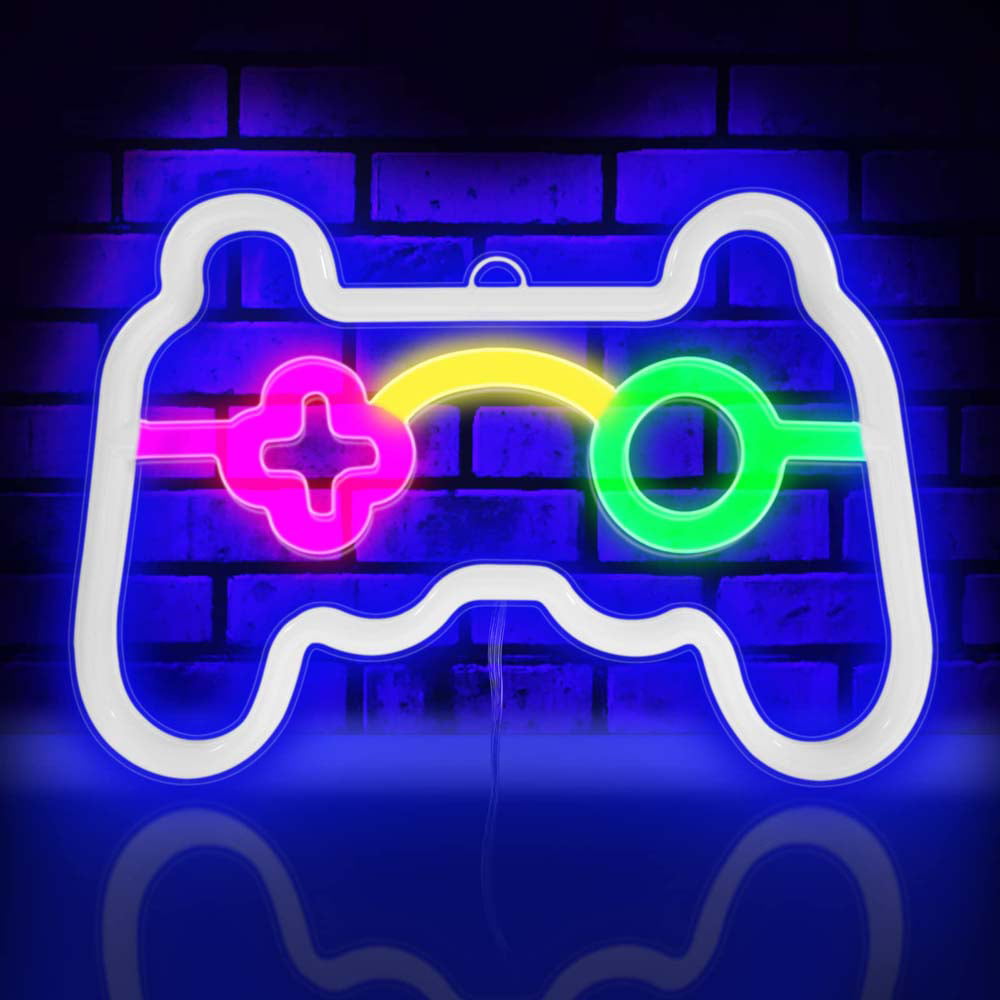 Gaming Neon Sign, Gamepad Shaped LED Neon Lights for Teens Kids Wall Decor (9.6 x 6.5), Gaming Decor, Bedroom, Gamer Console, Neon Lights for Kids, Indoor Decor game room