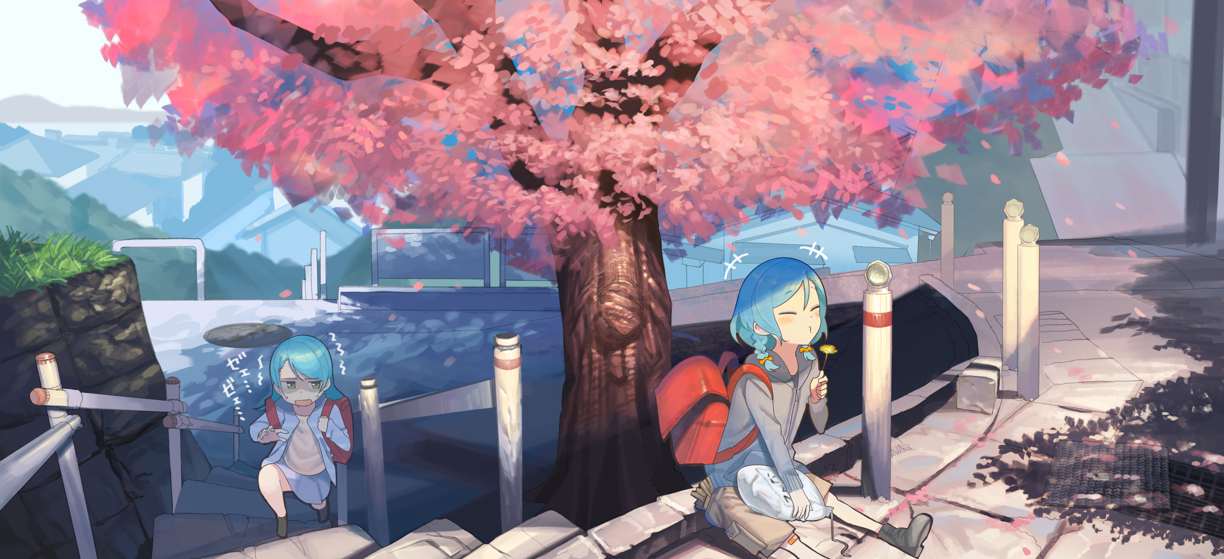 Wallpaper, world, plant, pink, ART, twig, tree, leisure, cg artwork, painting, illustration, winter, visual arts, spring, fictional character, Toy, cherry blossom, Animated cartoon, fiction, drawing, video game software, animation, pc game