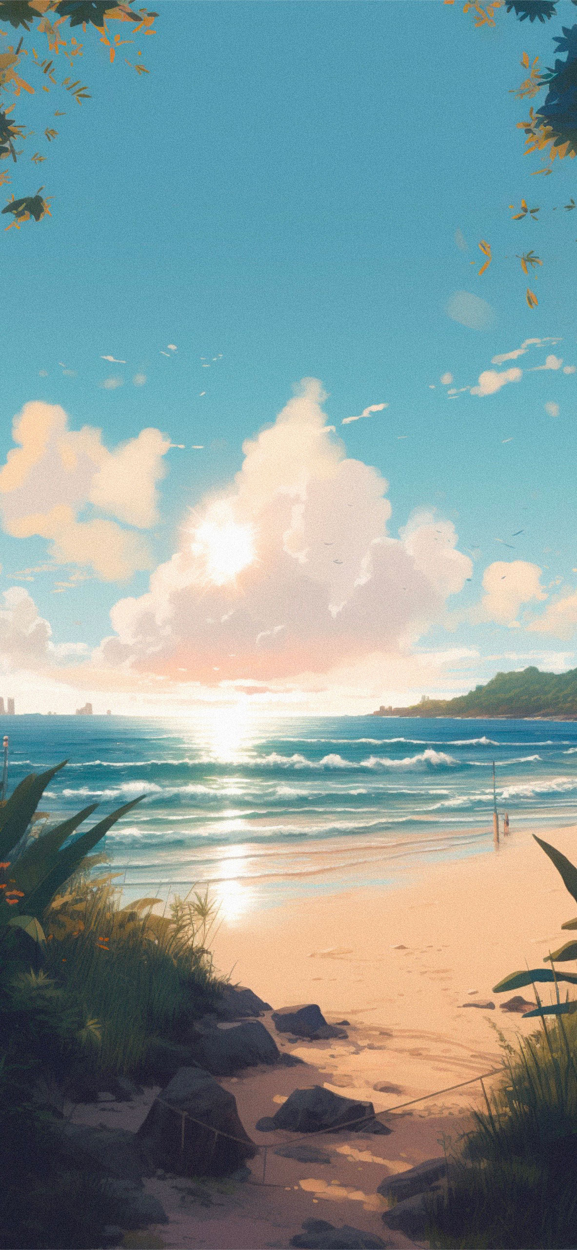 Sunny Seaside Summertime Landscape Wallpaper Just For You!