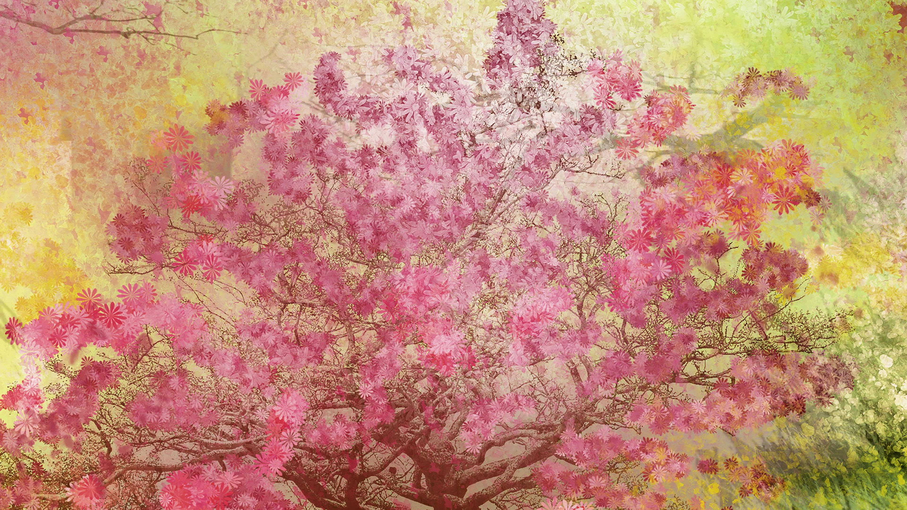 wallpaper for desktop, laptop. flower spring art illust happy