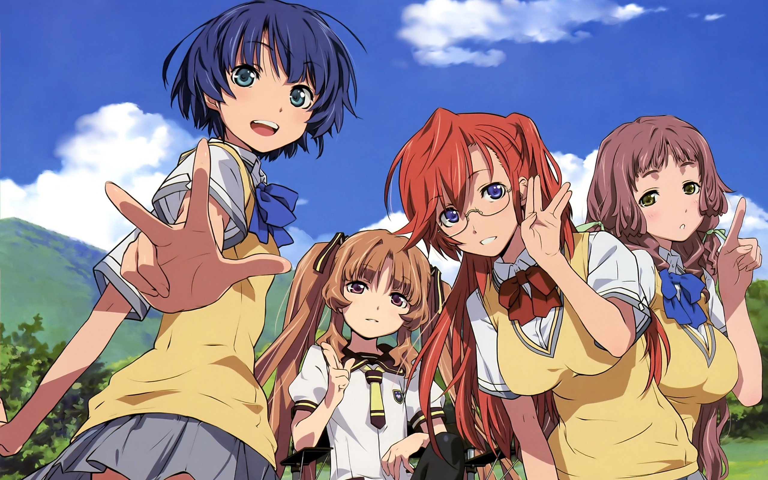 anime girls, Takatsuki Ichika, Tanigawa Kanna, Yamano Remon, Kitahara Mio, Ano Natsu de Matteru HD Wallpaper / Desktop and Mobile Image & Photo