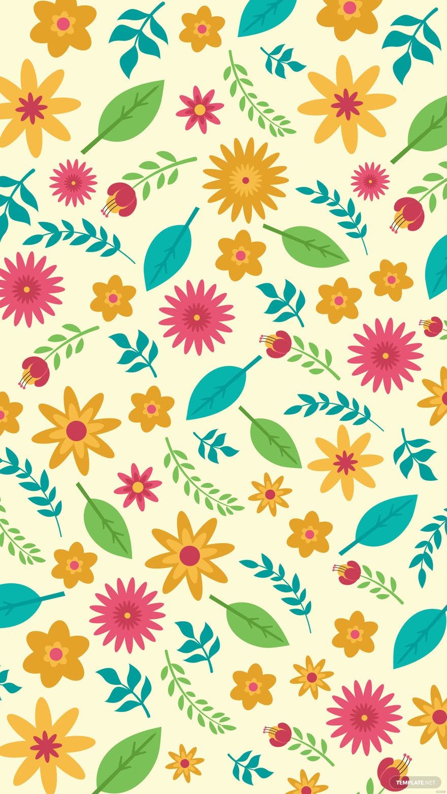 Free Summer Floral Pattern Background, Illustrator, JPG, SVG