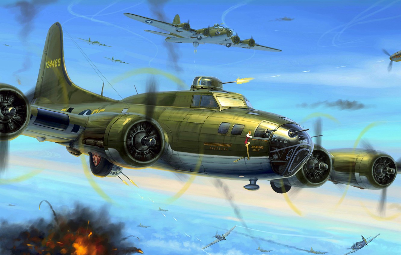 Wallpaper Boeing, UNITED STATES AIR FORCE, B 17, Flying Fortress, Flying Fortress, Four Engine Heavy Bomber, The First Production American Metal, Memphis Belle, Memphis Belle Image For Desktop, Section авиация