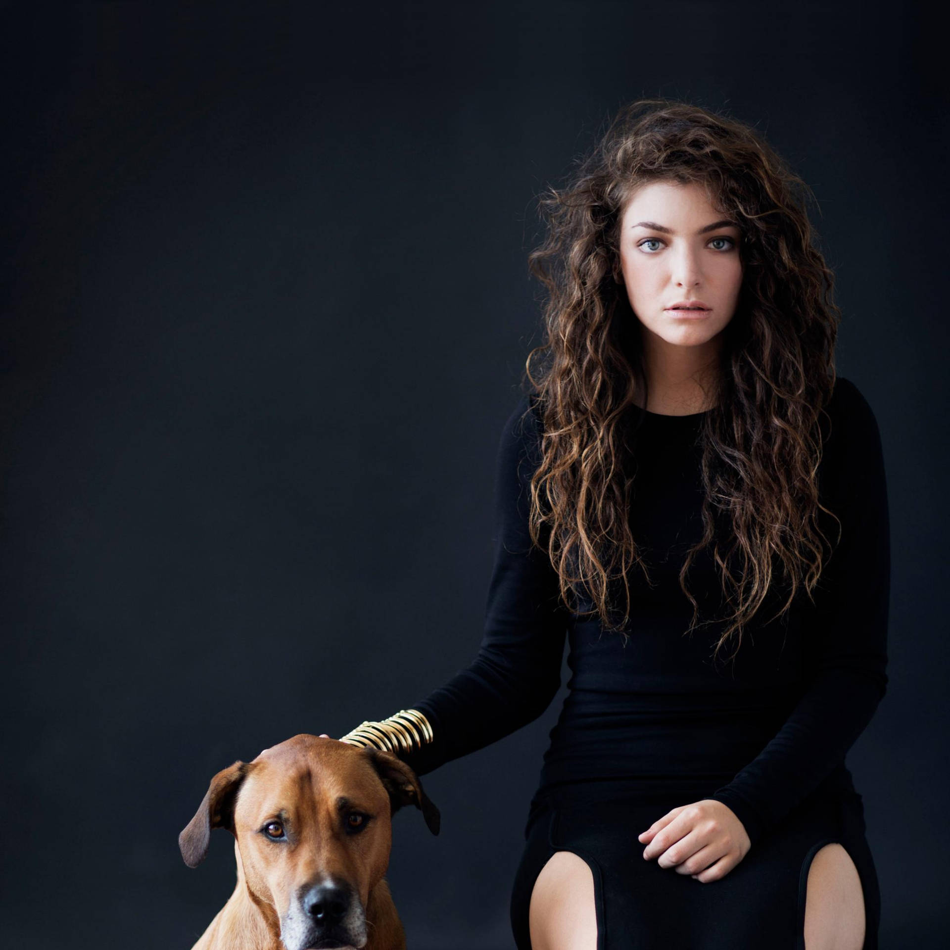 Download Lorde Pure Heroine With Dog Wallpaper