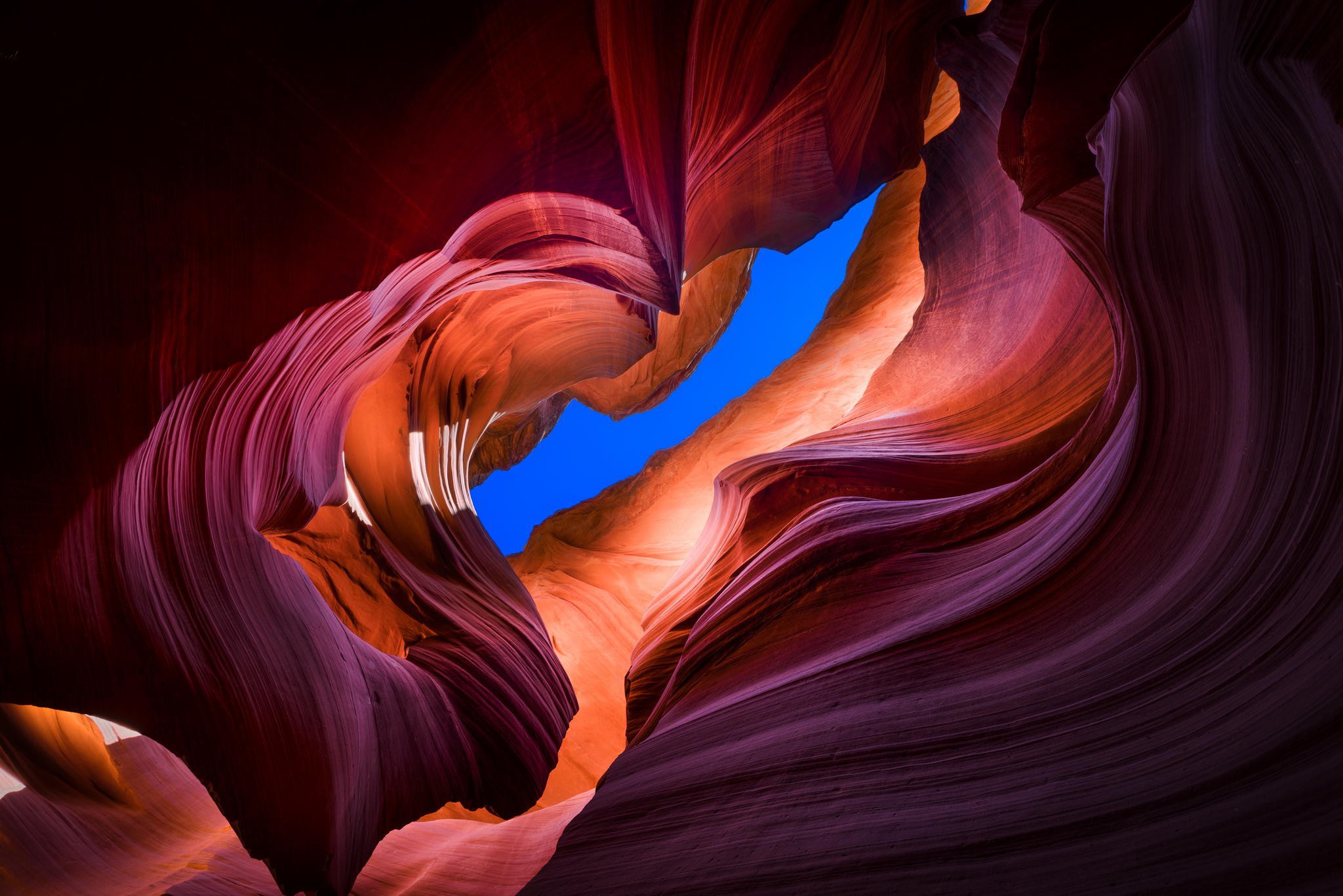 Wallpaper, landscape, nature, red, cave, rock formation, Antelope Canyon, color, flower, flame, darkness, petal, screenshot, computer wallpaper, fractal art, macro photography 2048x1367