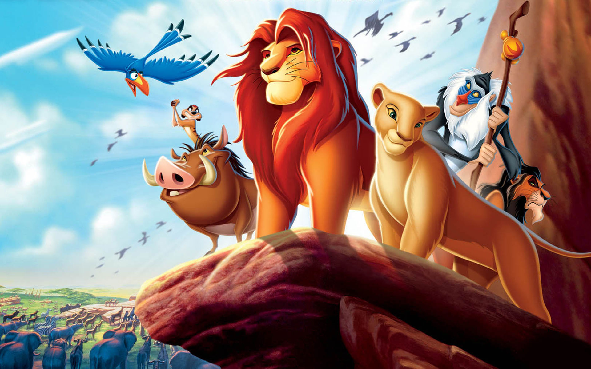 Disney The Lion King Character Group Shot Pride Rock