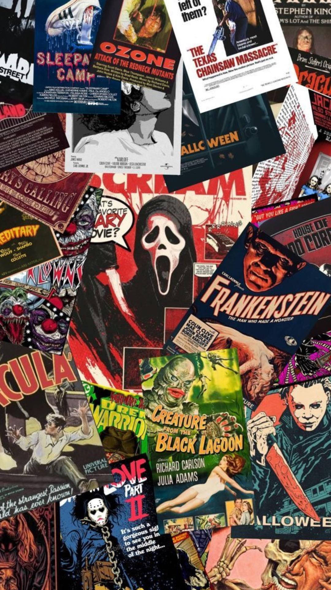 Download A Collection Of Horror Movie Posters Wallpaper